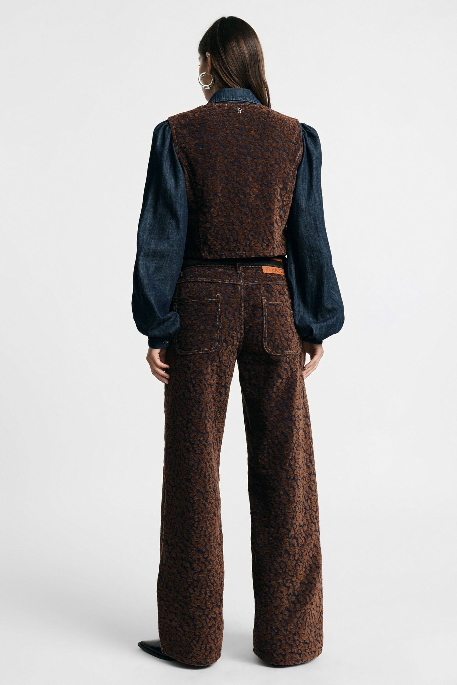 Pantaloni Palazzo Stampa Animalier Vita Alta Please