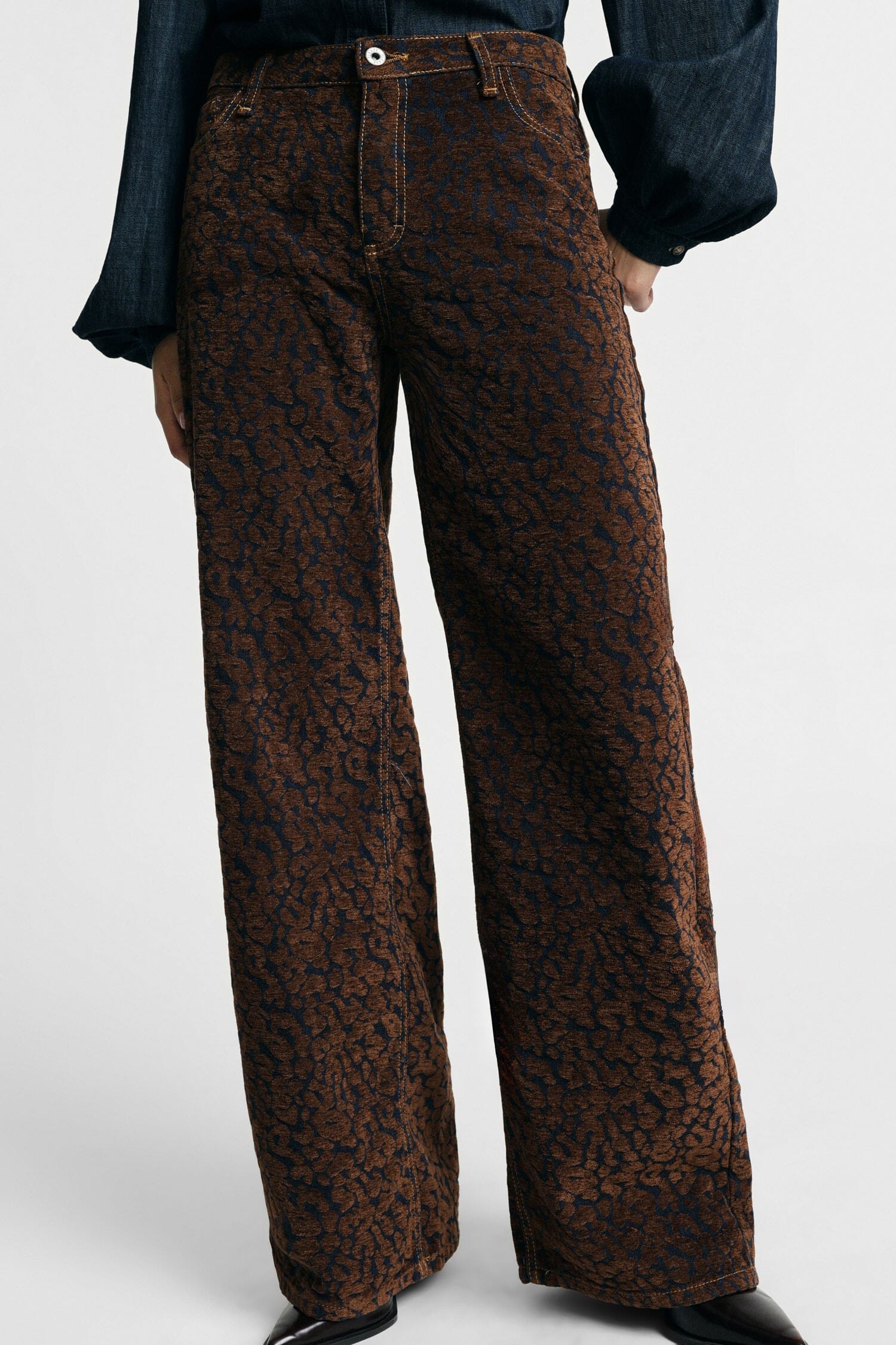 Pantaloni Palazzo Stampa Animalier Vita Alta Please