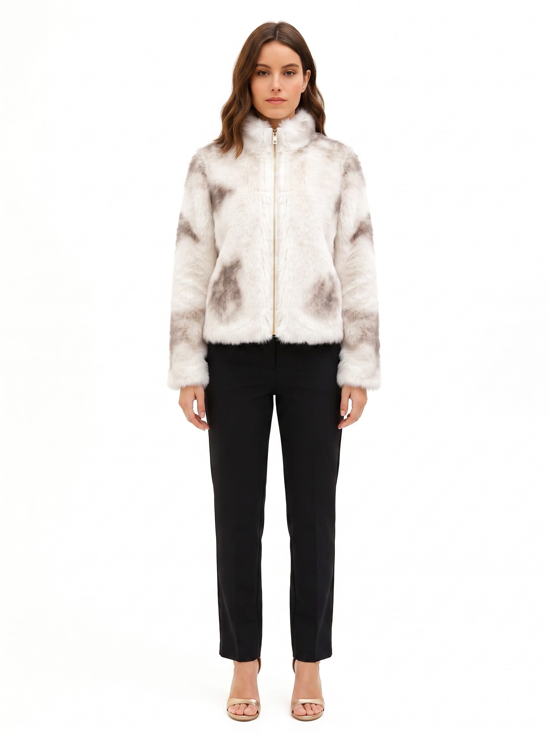 Cappotto Corto In Pelliccia Sintetica Con Zip Rinascimento