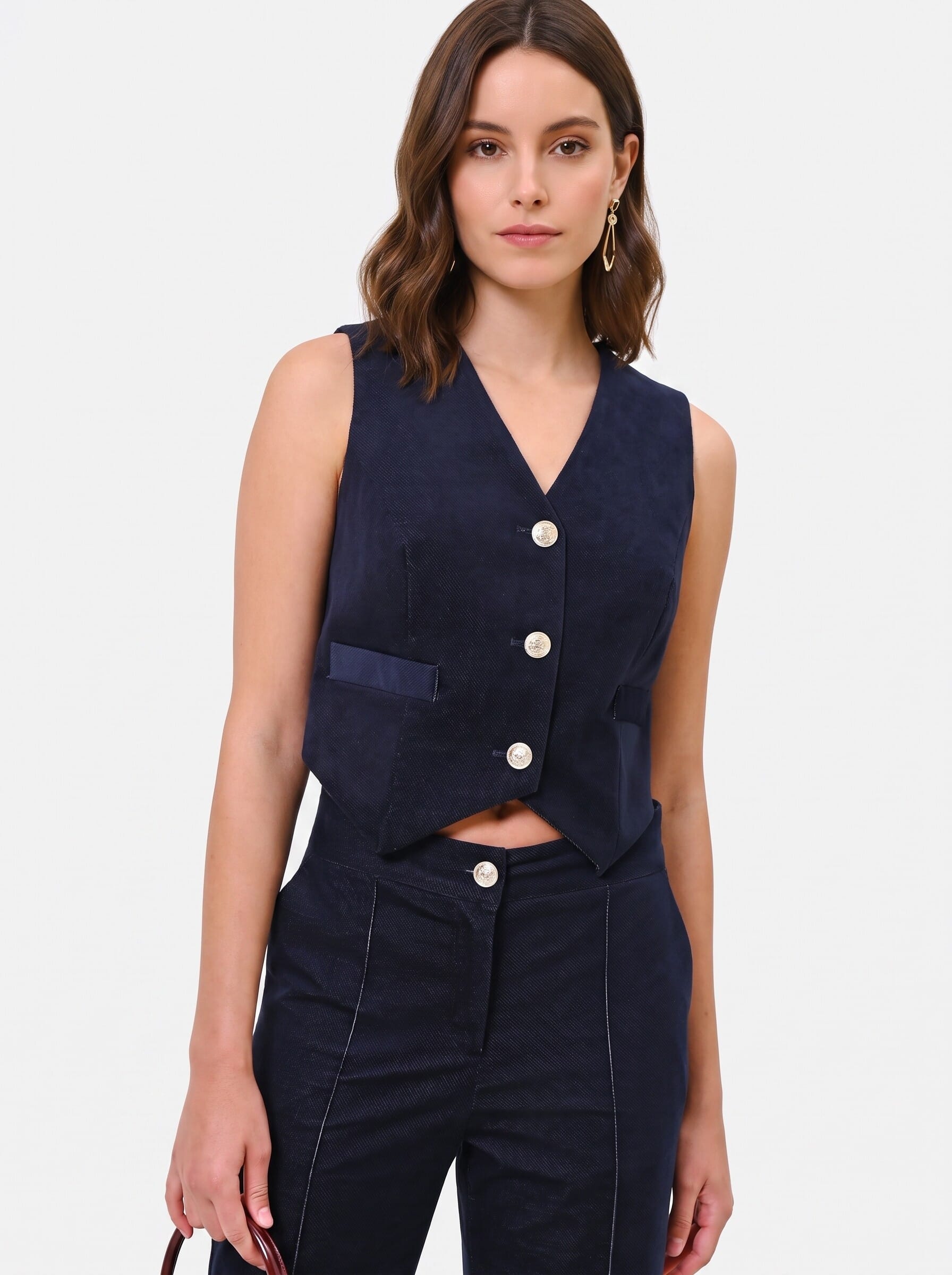 Rinascimento Short Velour Waistcoat
