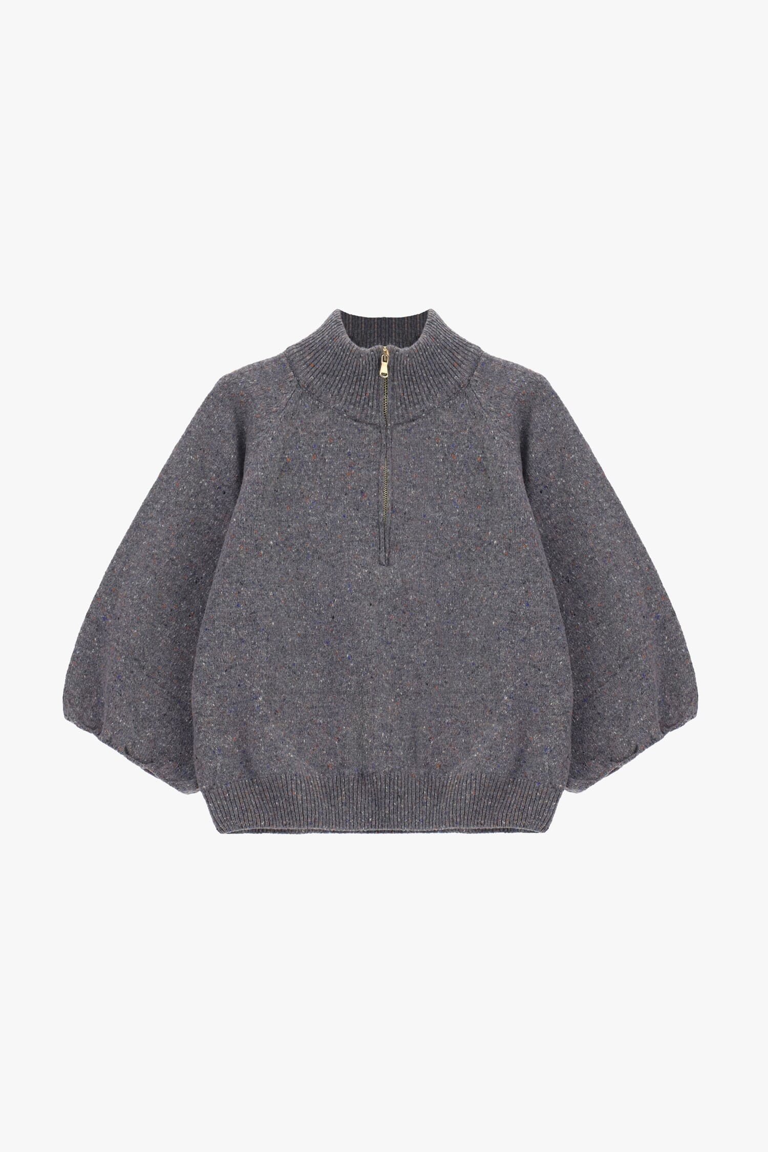 Maglione Con Zip E Maniche A Palloncino Dixie