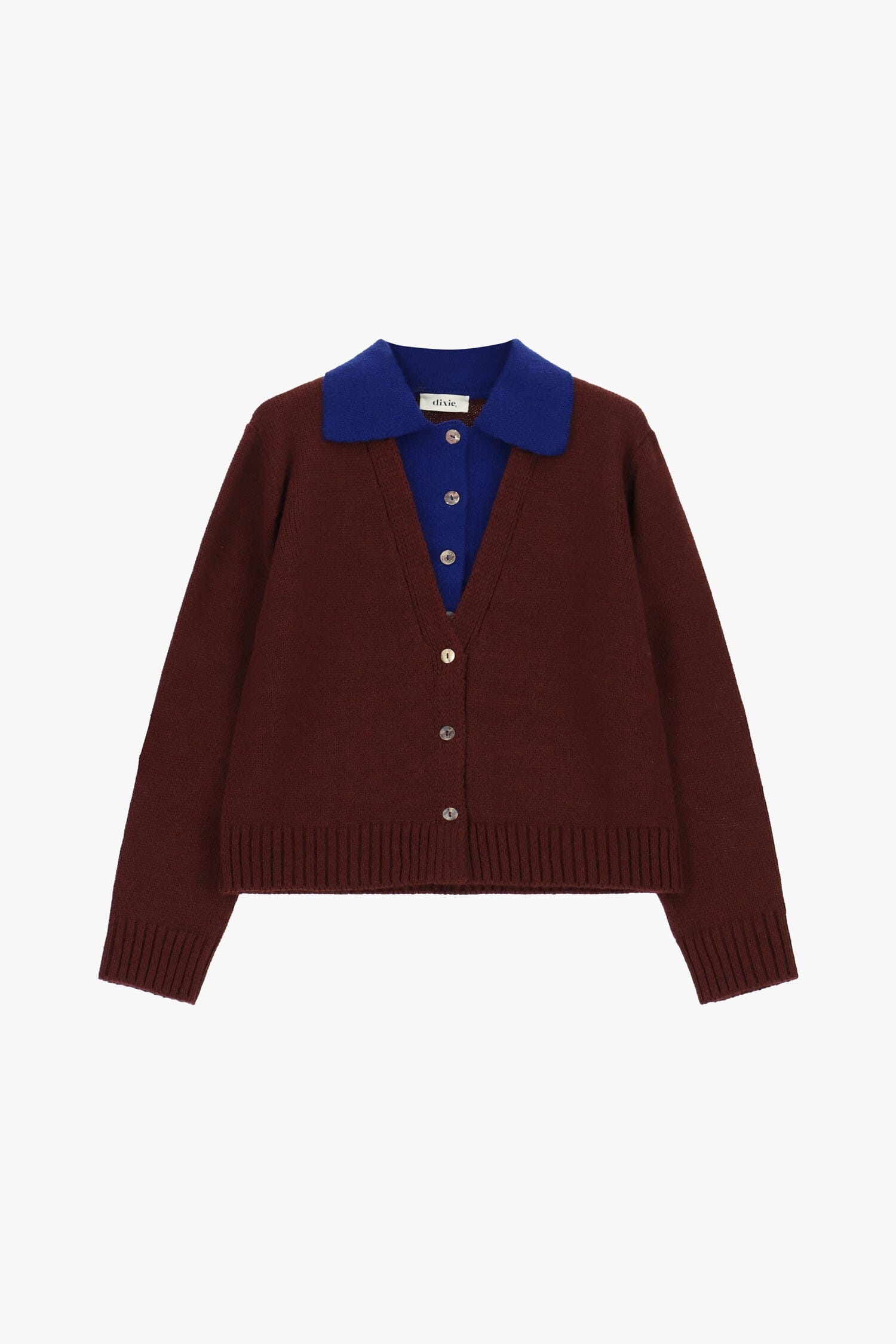 Cardigan à col contrasté et boutons Dixie