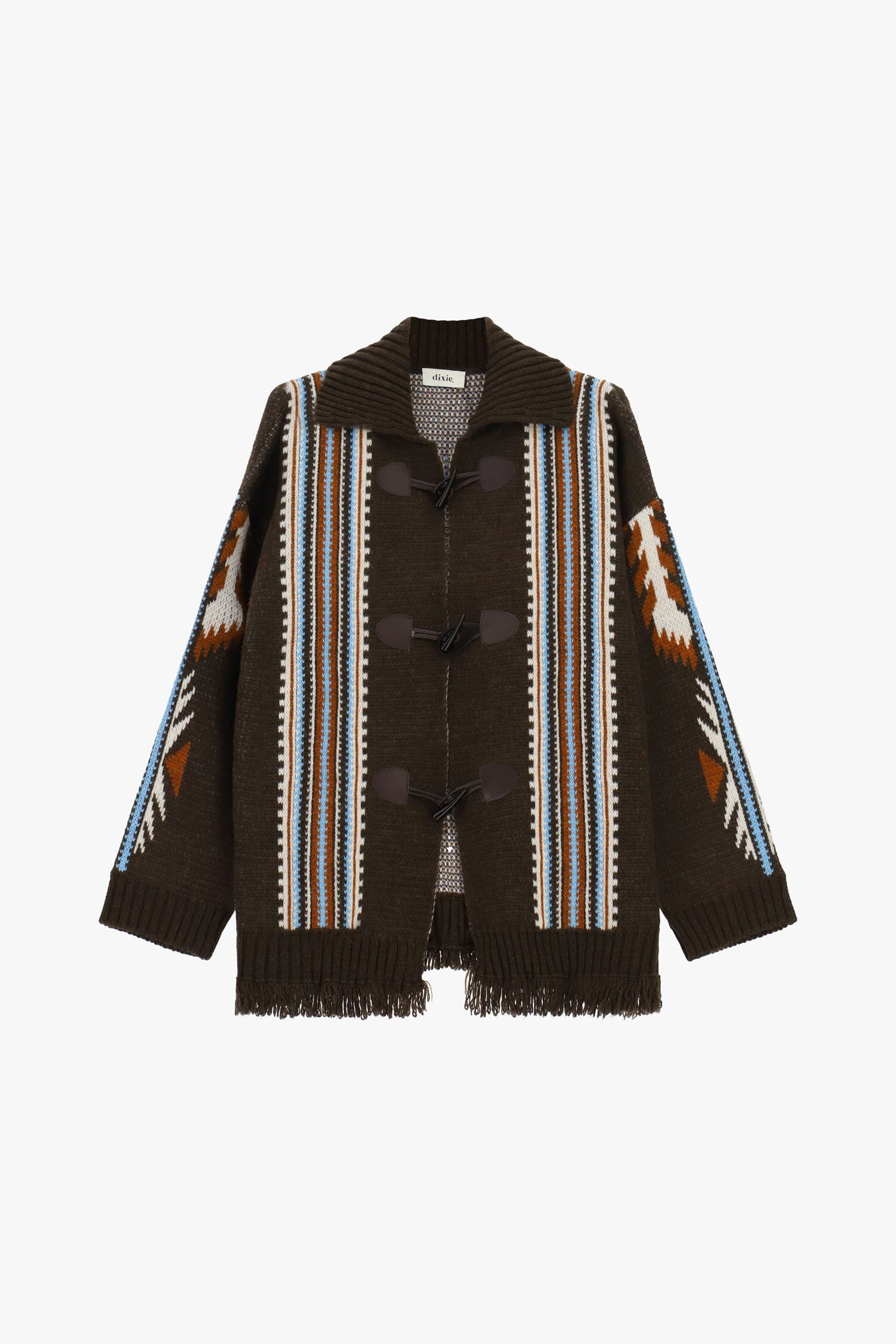 Cardigan à motifs géométriques et franges Dixie