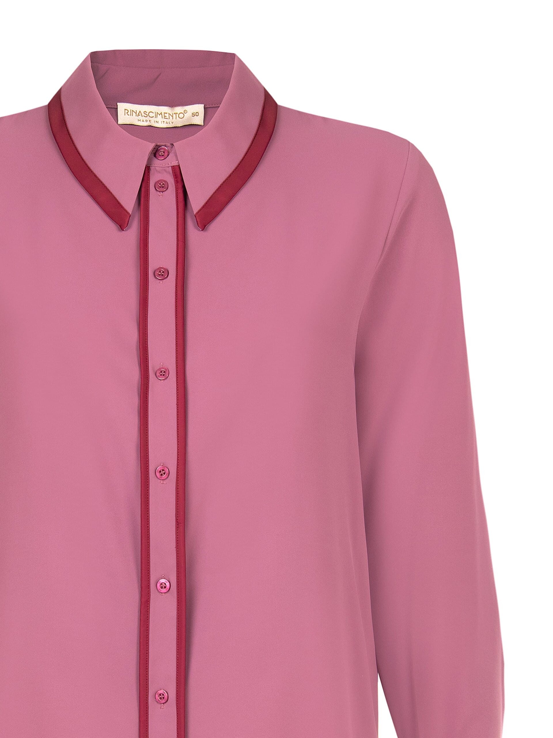 Camicia Curvy In Raso Opaco Con Dettagli A Contrasto Rinascimento Curvy