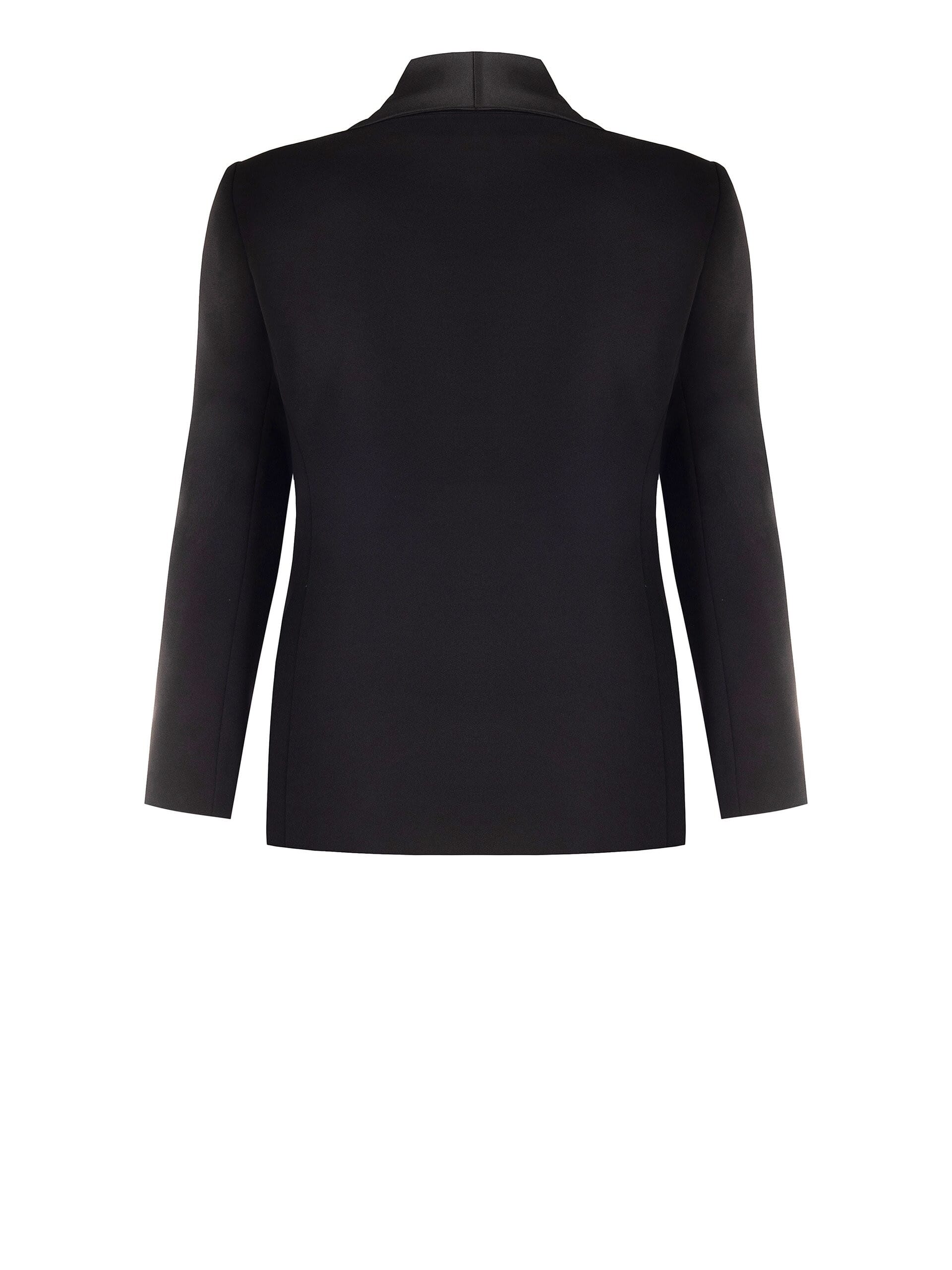 Giacca Blazer Curvy Sfiancata In Scuba Crepe Con Collo A Scialle In Raso Rinascimento Curvy