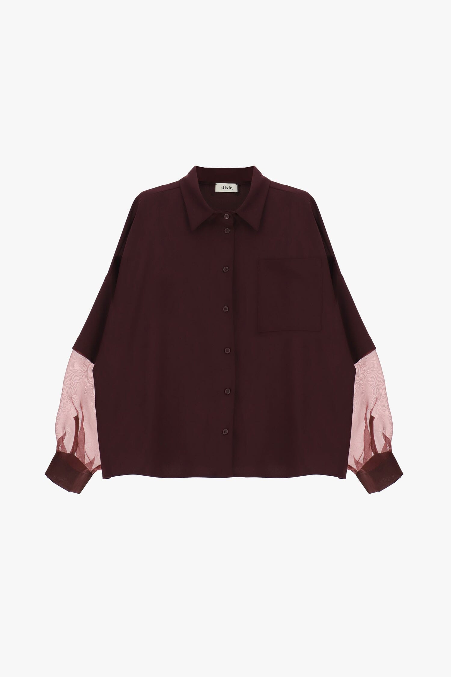 Camicia Over Con Maniche Trasparenti E Tasca Dixie