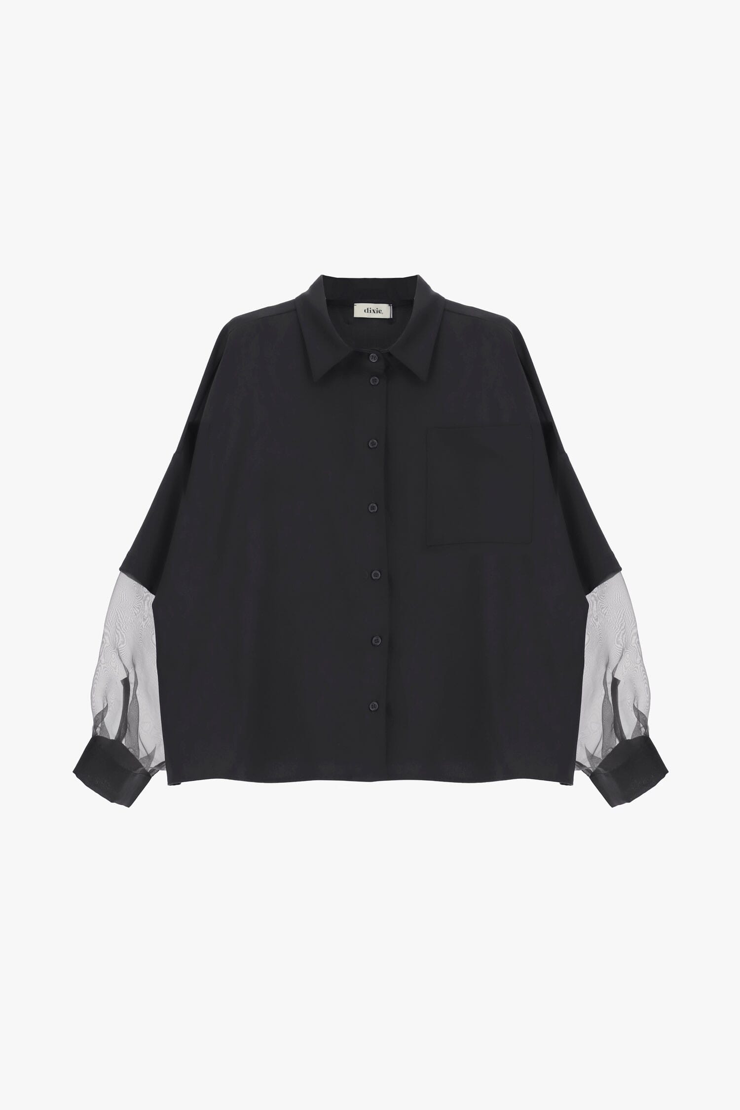 Camicia Over Con Maniche Trasparenti E Tasca Dixie
