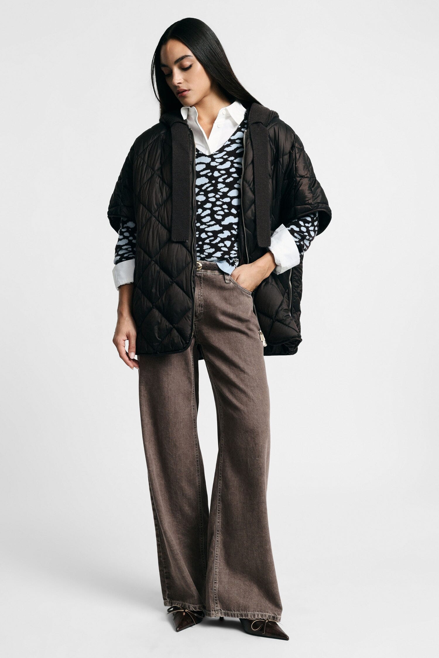 Jeans Palazzo Gamba Dritta Con Lavaggio Please