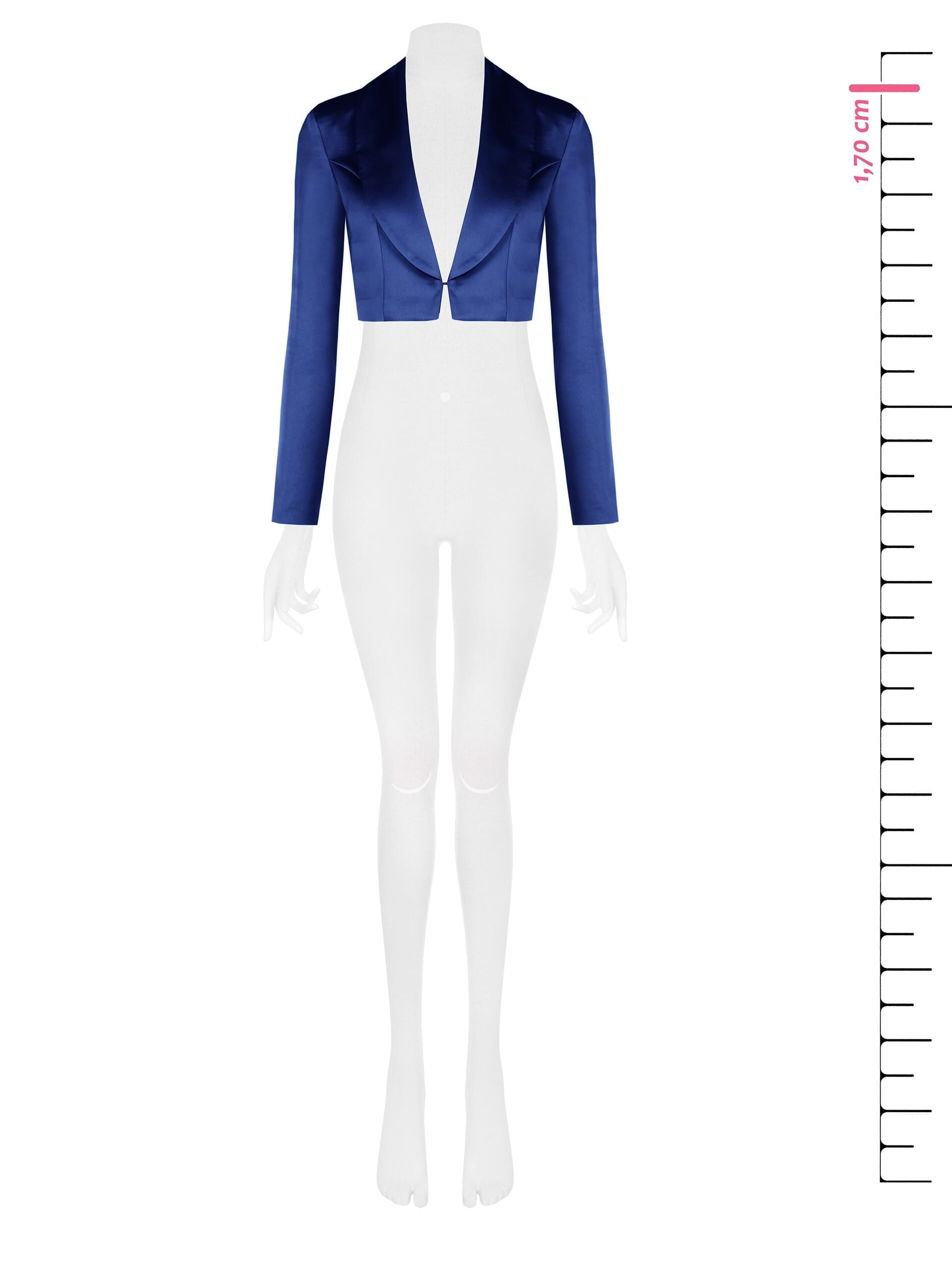 Short Satin Jacket with Hook Fastening and Shawl Collar – Rinascimento
