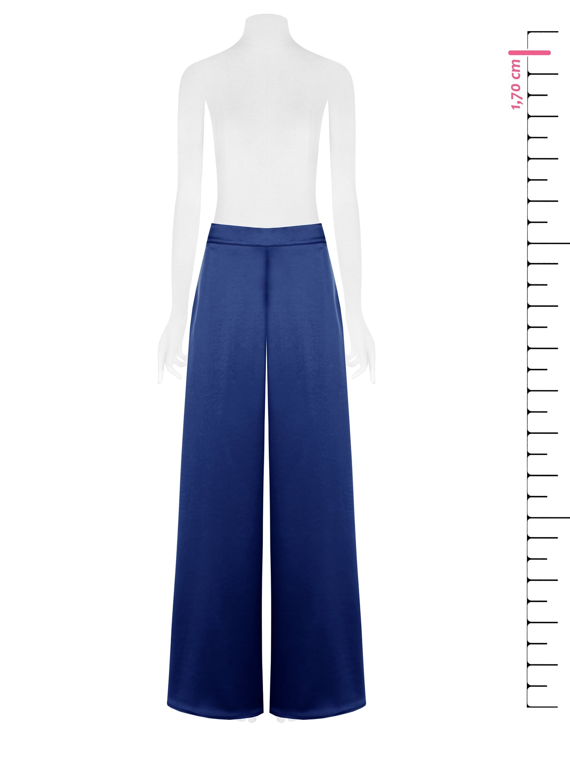 Pantaloni Palazzo Extra Larghi In Raso Con Zip Dietro Rinascimento