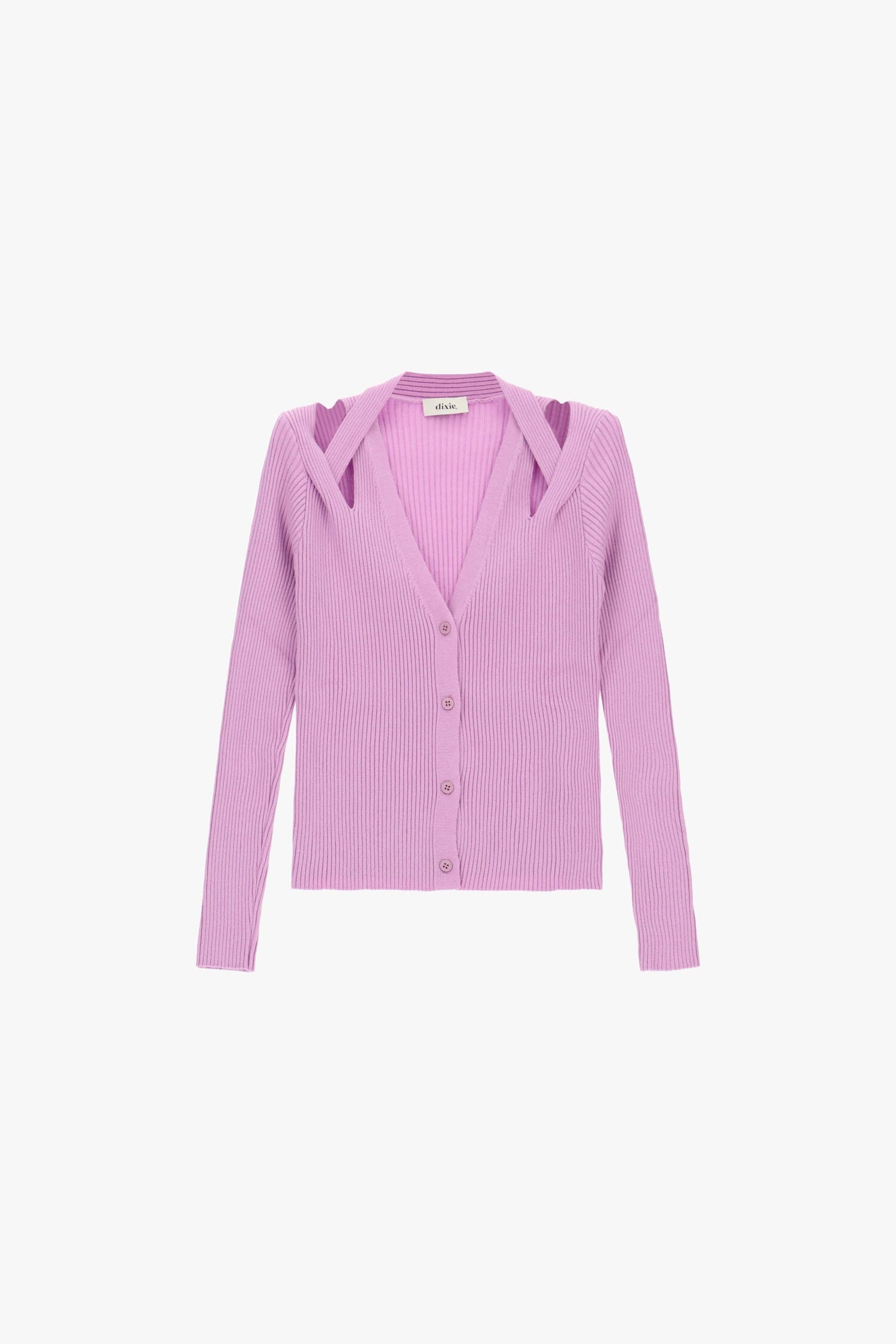 Cardigan Corto A Coste Con Scollo Incrociato Dixie