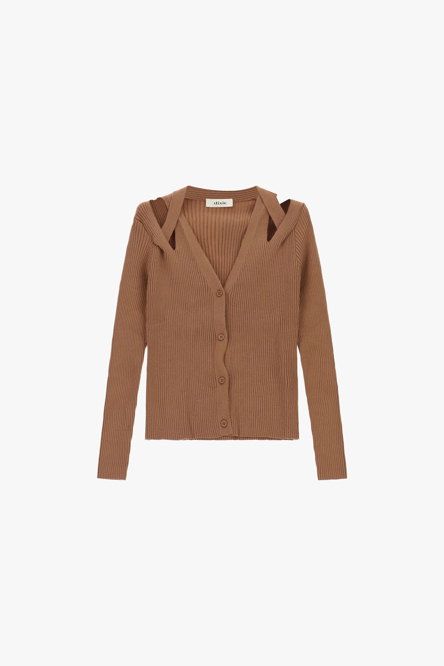 Cardigan Corto A Coste Con Scollo Incrociato Dixie