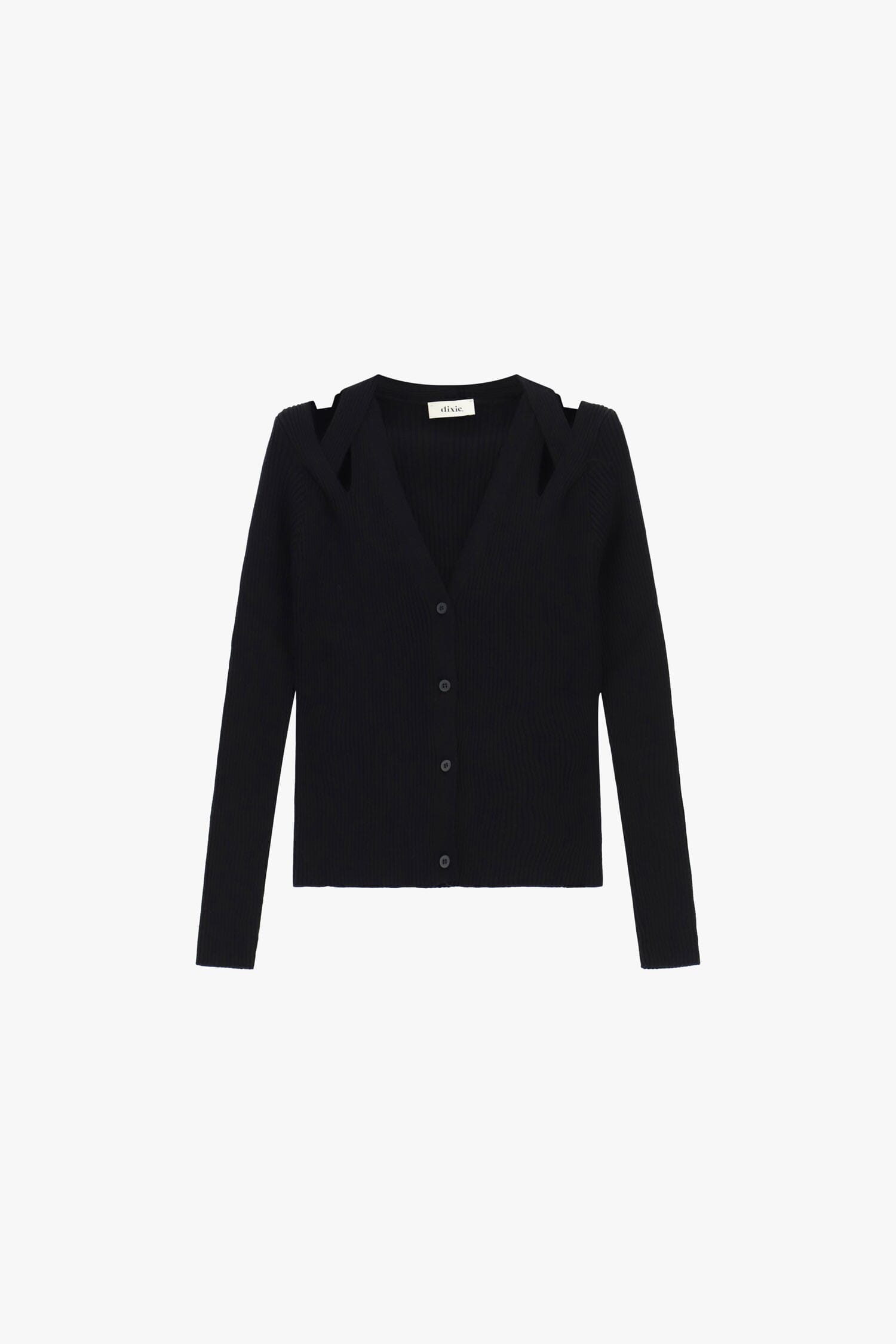 Cardigan Corto A Coste Con Scollo Incrociato Dixie