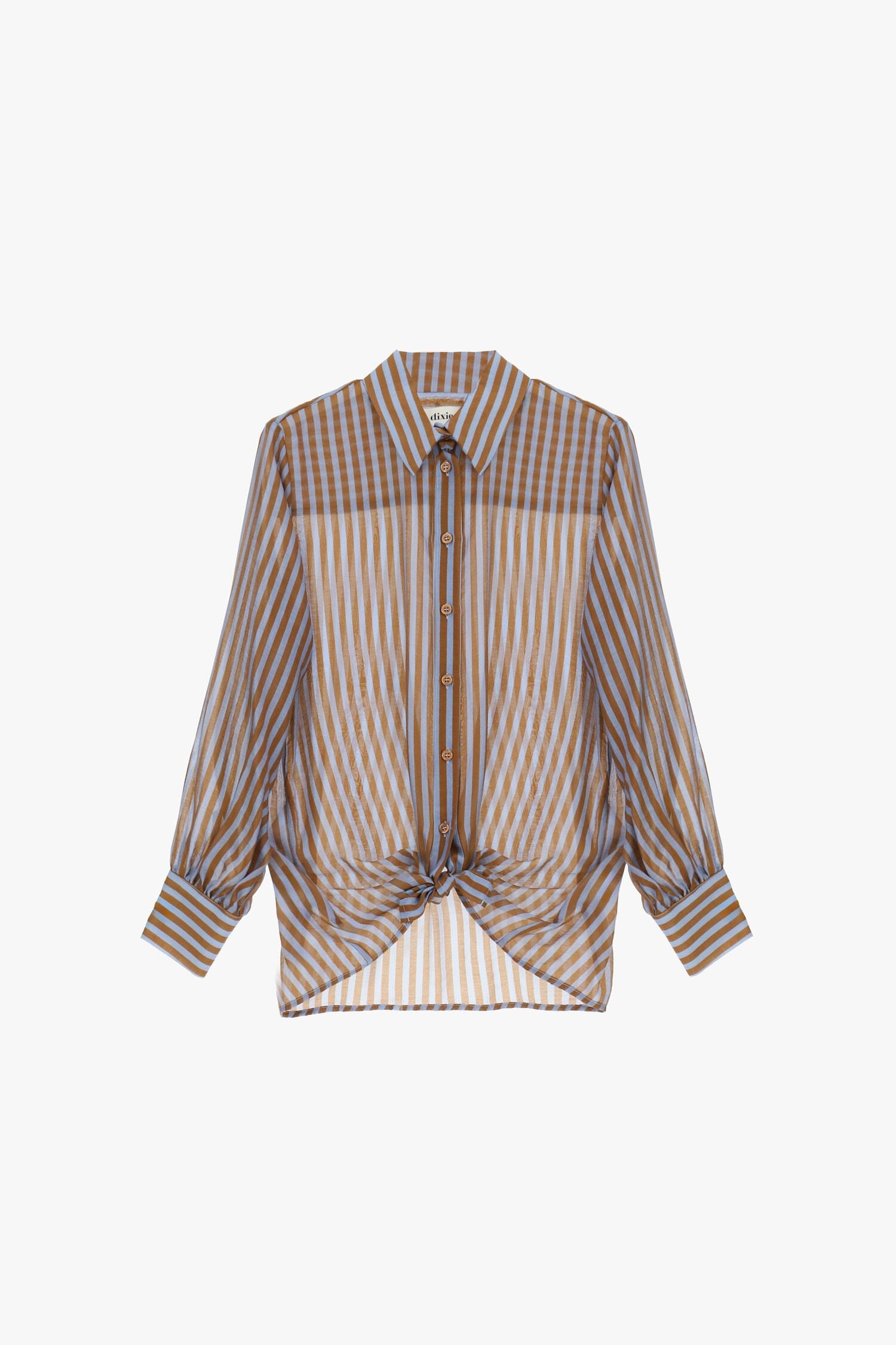 Camicia A Righe Con Nodo Frontale E Maniche Ampie Dixie