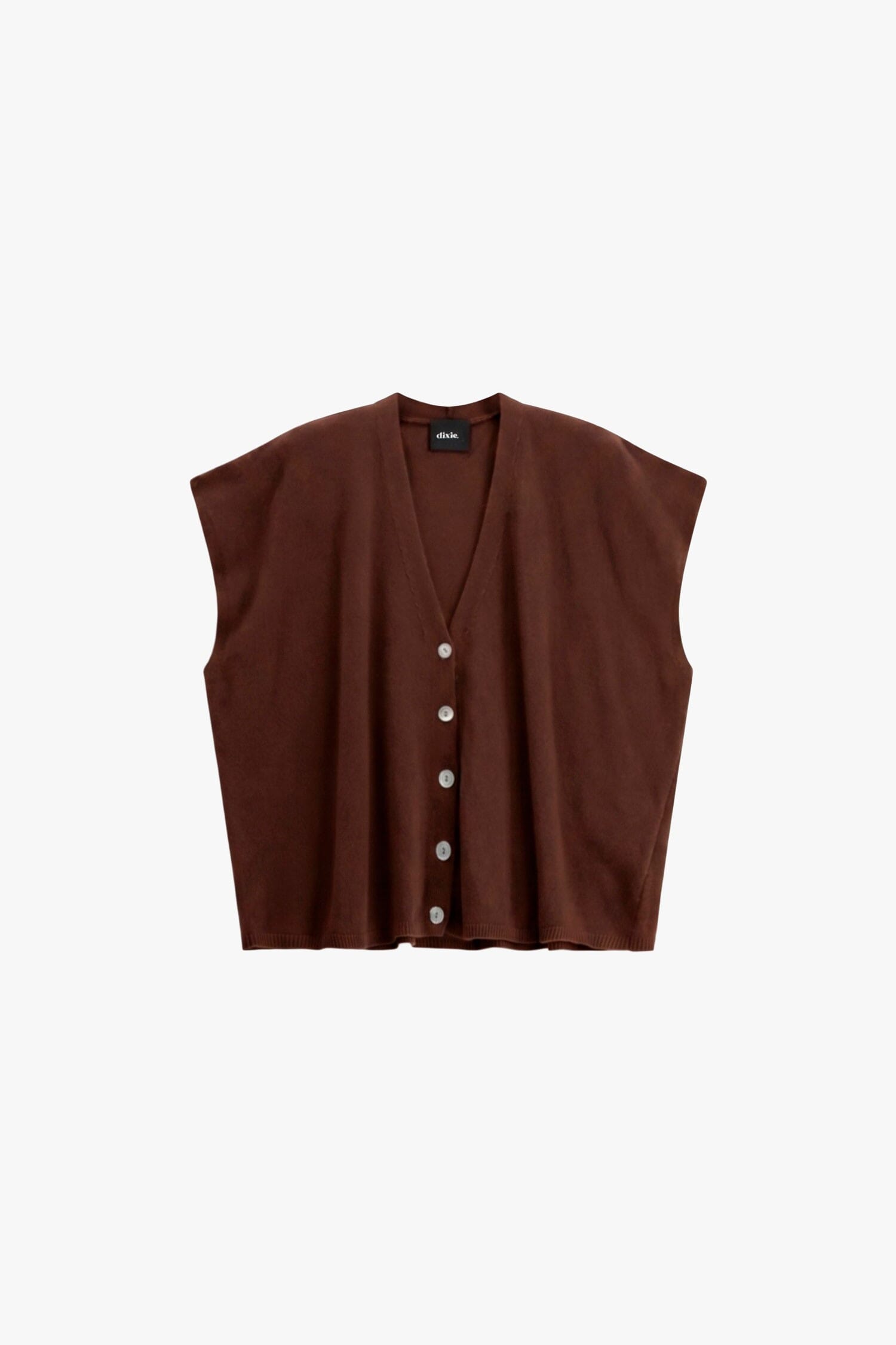 Maglione Smanicato Con Bottoni E Scollo A V Dixie