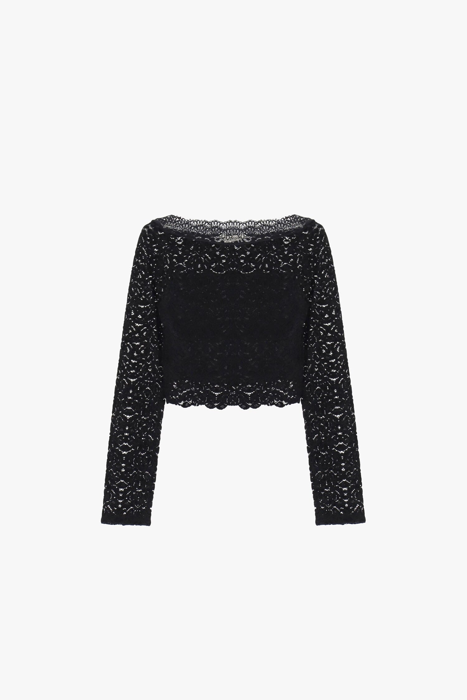 Top Corto In Pizzo Con Maniche Lunghe Dixie