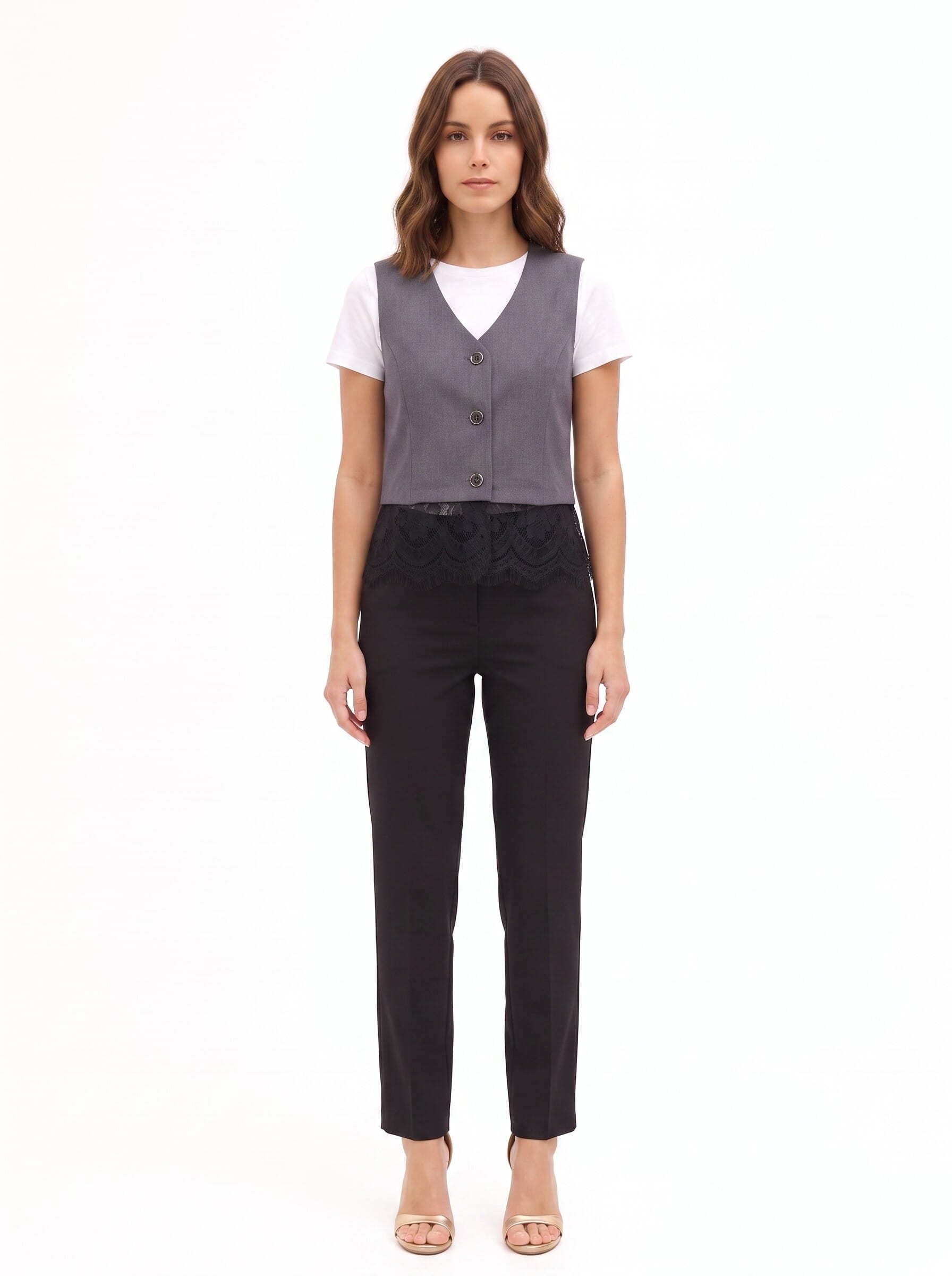 Gilet Ampio Con Bordo In Pizzo Rinascimento