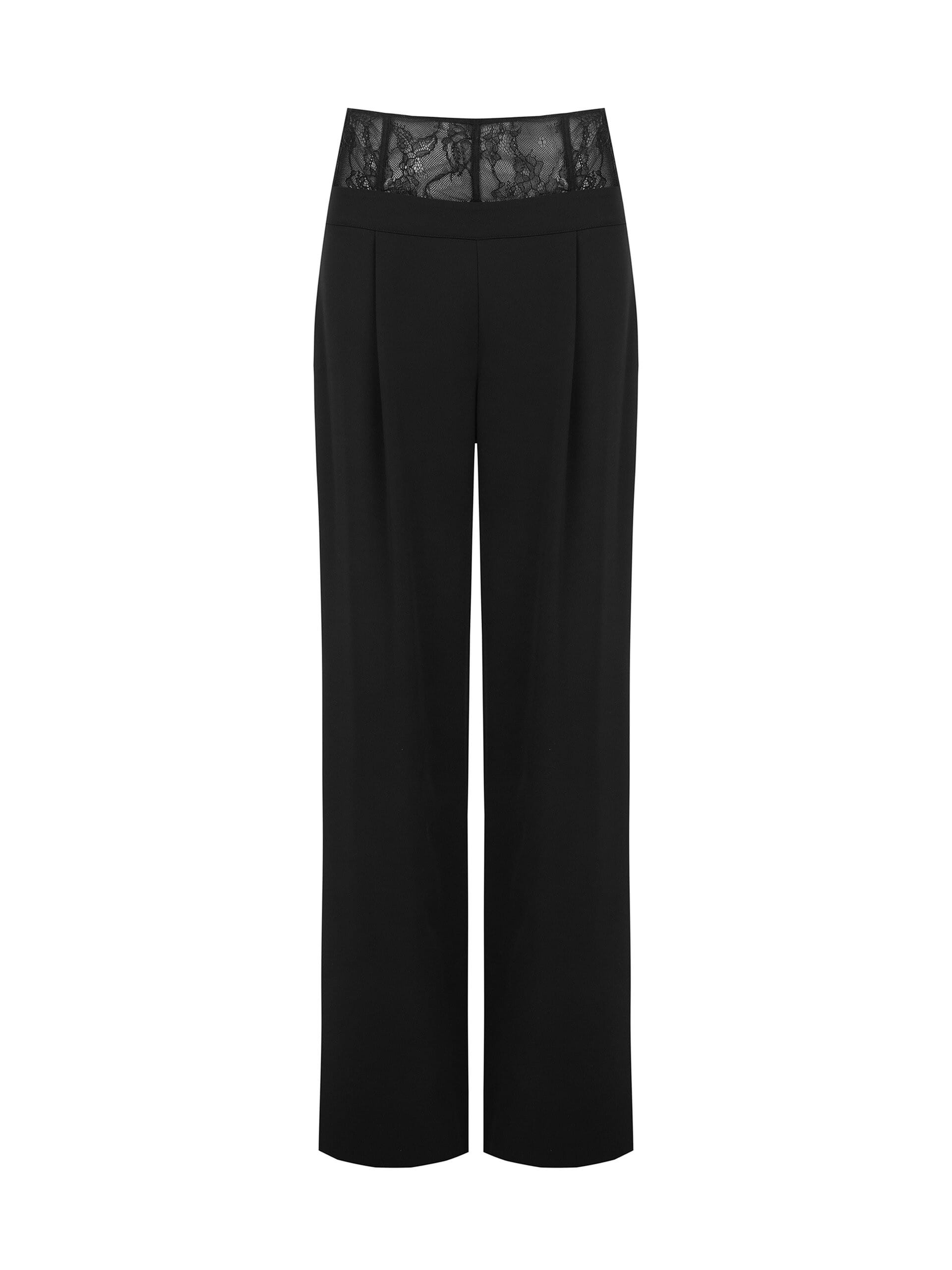Palazzo Trousers in Cadi Fabric with a Rinascimento Lace Bustier Band