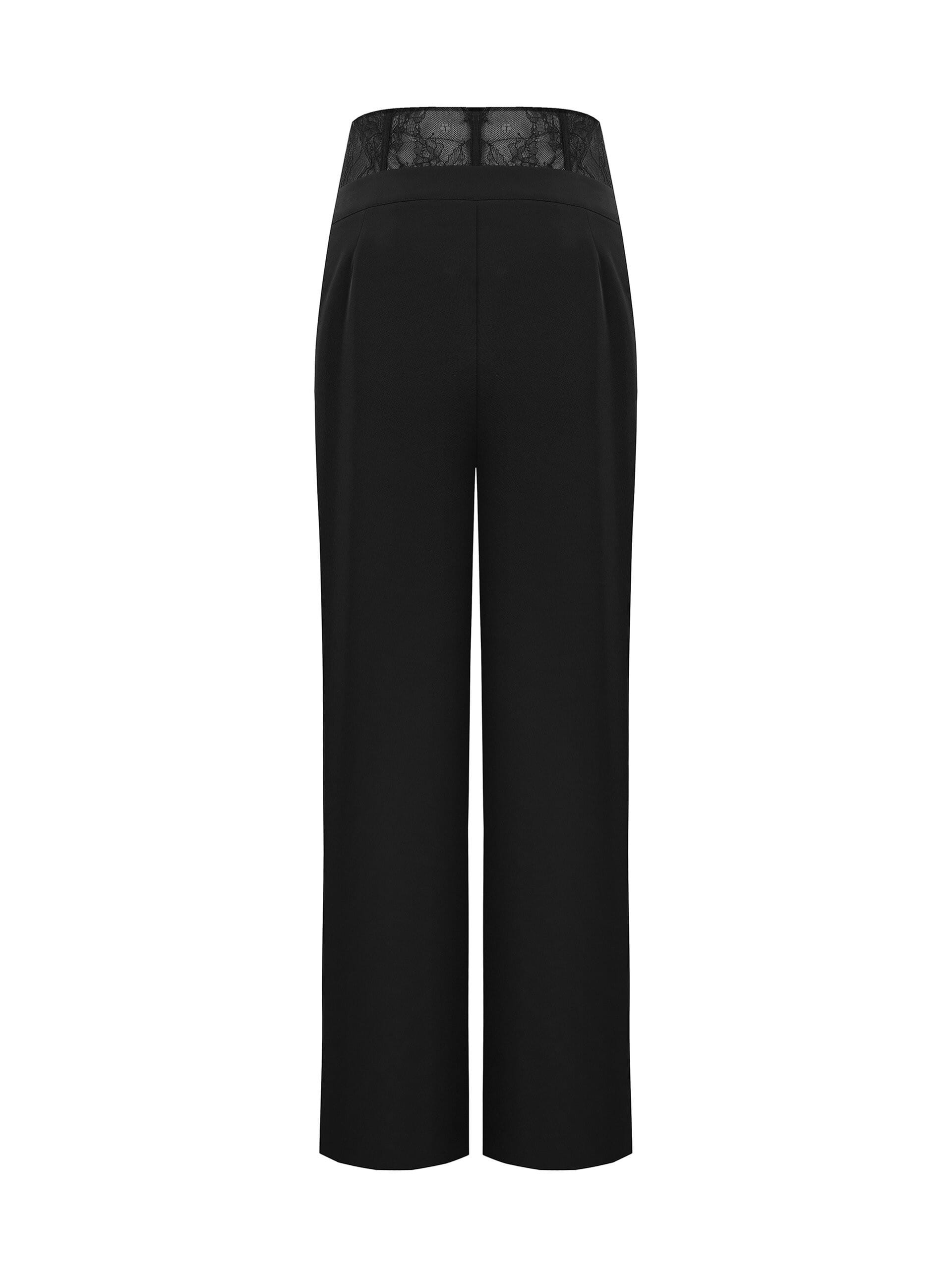 Palazzo Trousers in Cadi Fabric with a Rinascimento Lace Bustier Band