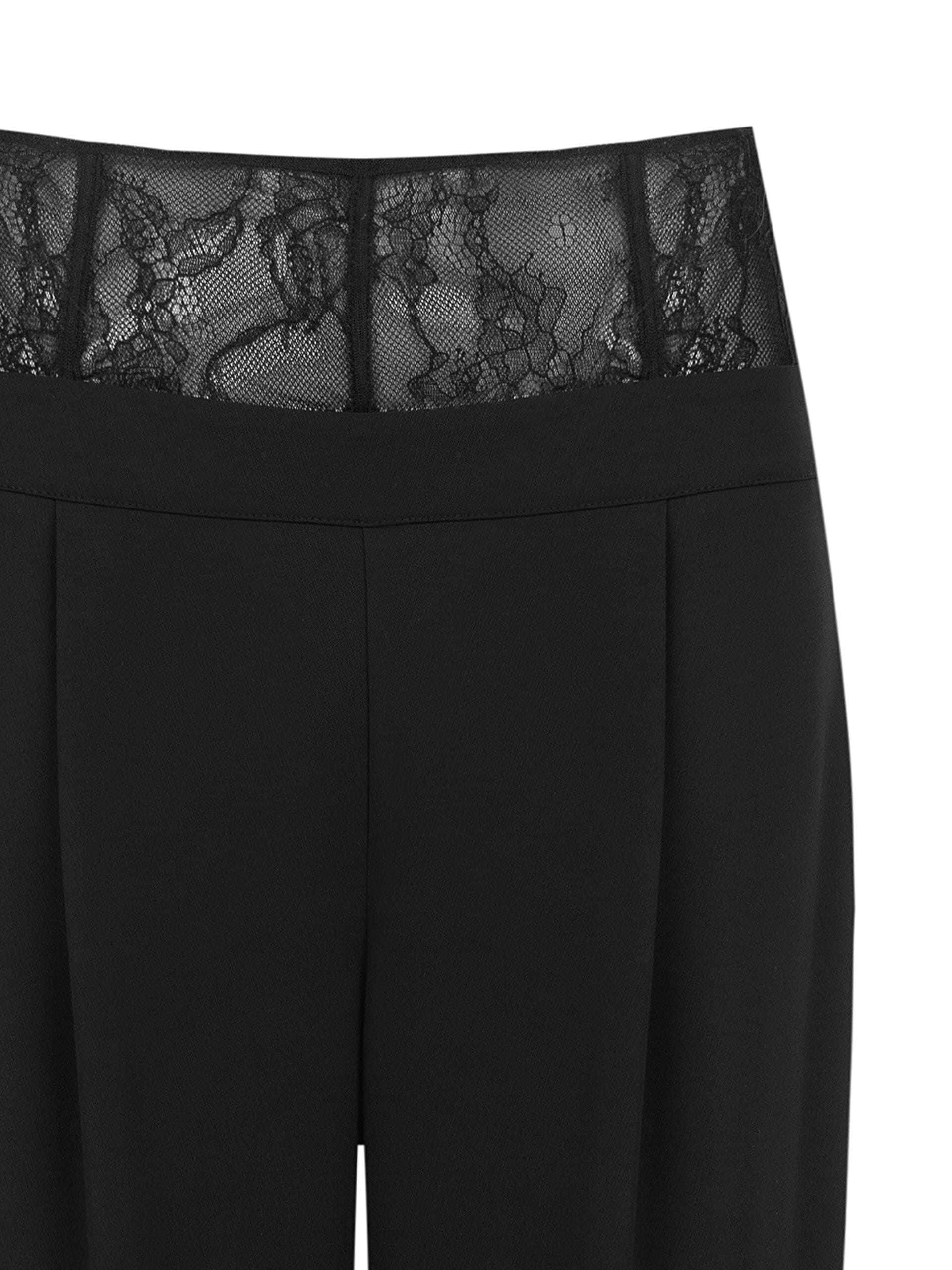 Palazzo Trousers in Cadi Fabric with a Rinascimento Lace Bustier Band