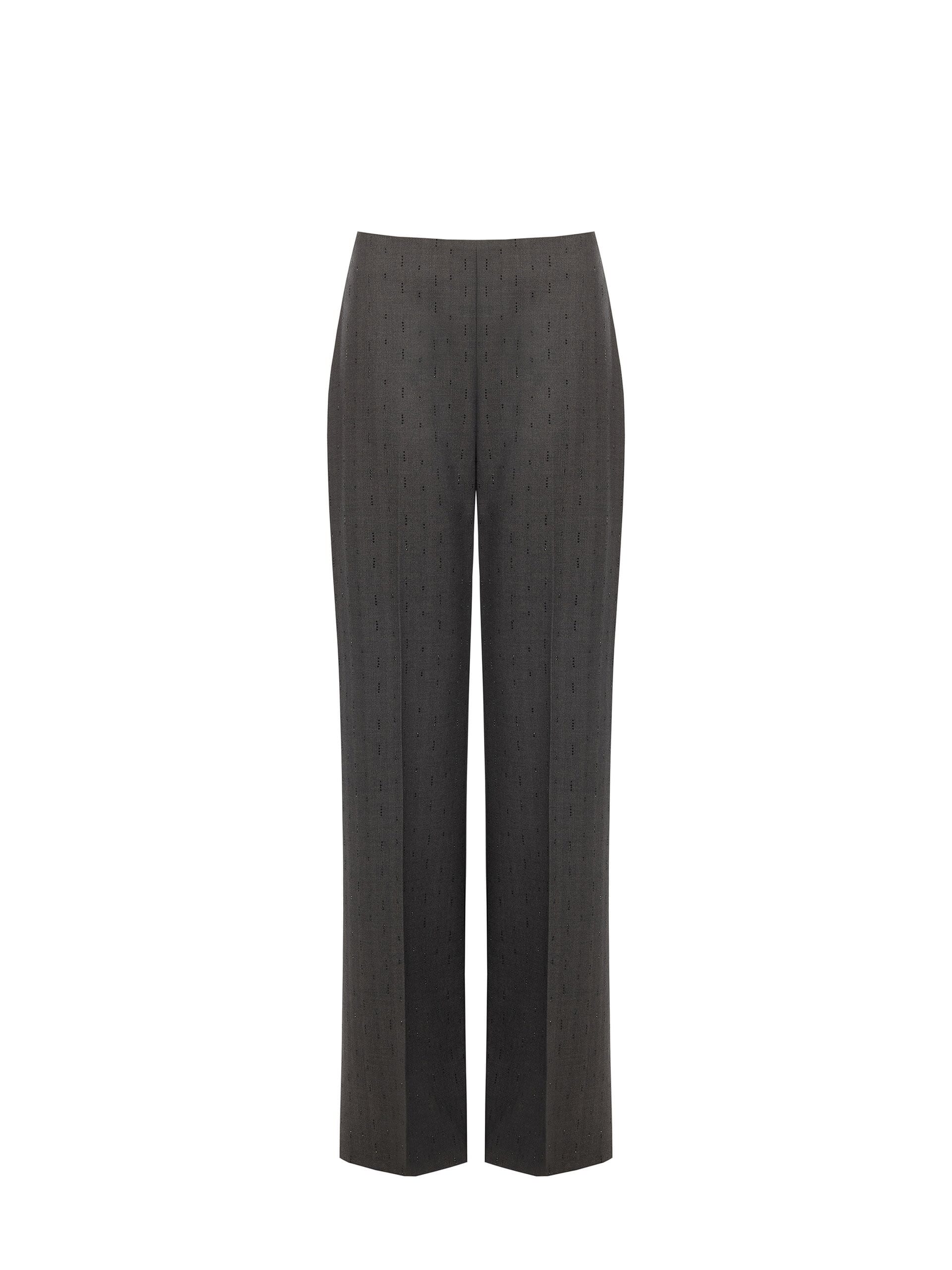 Pantalon ample en polyviscose avec strass « Rinascimento »