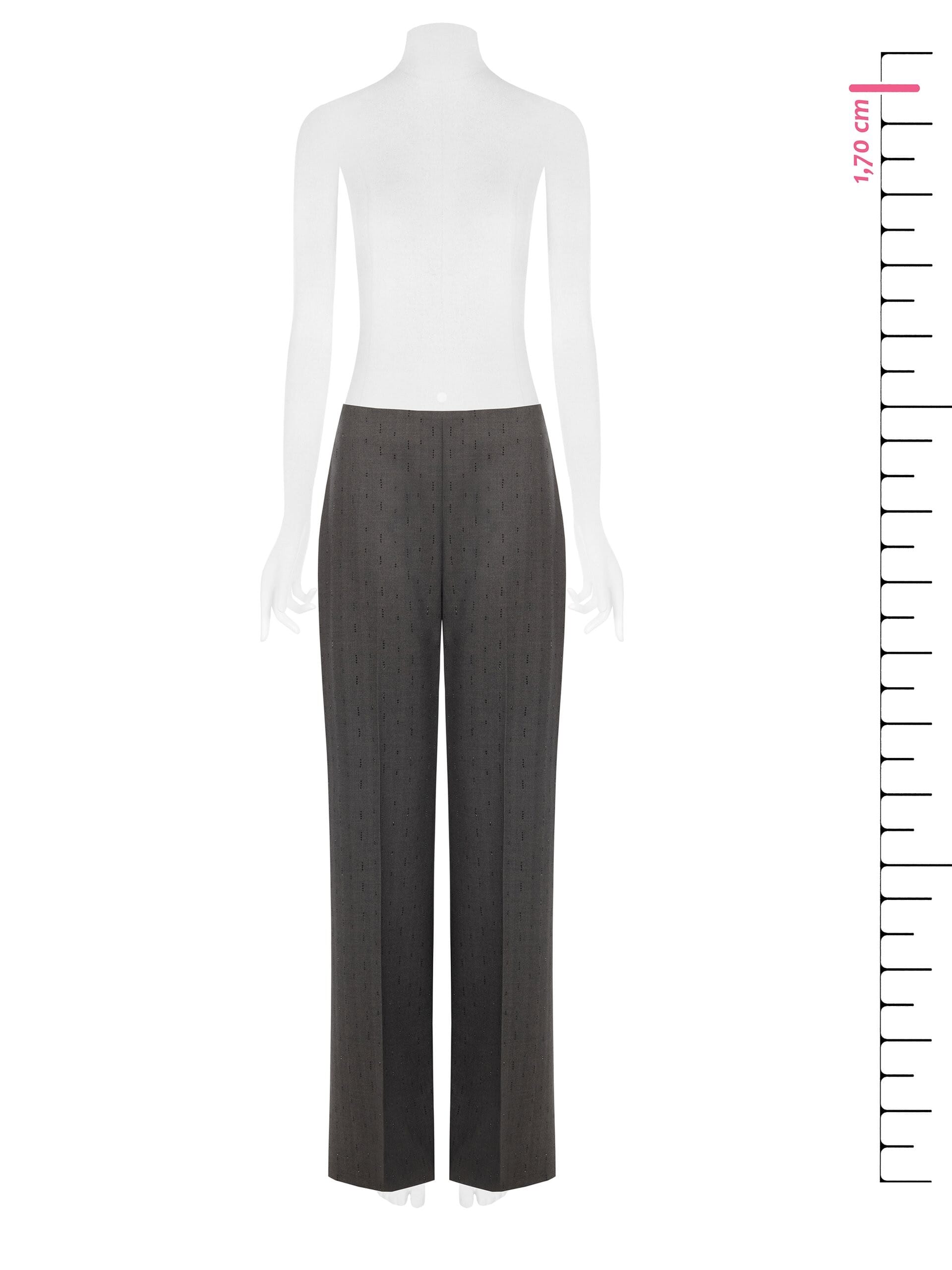 Pantalon ample en polyviscose avec strass « Rinascimento »