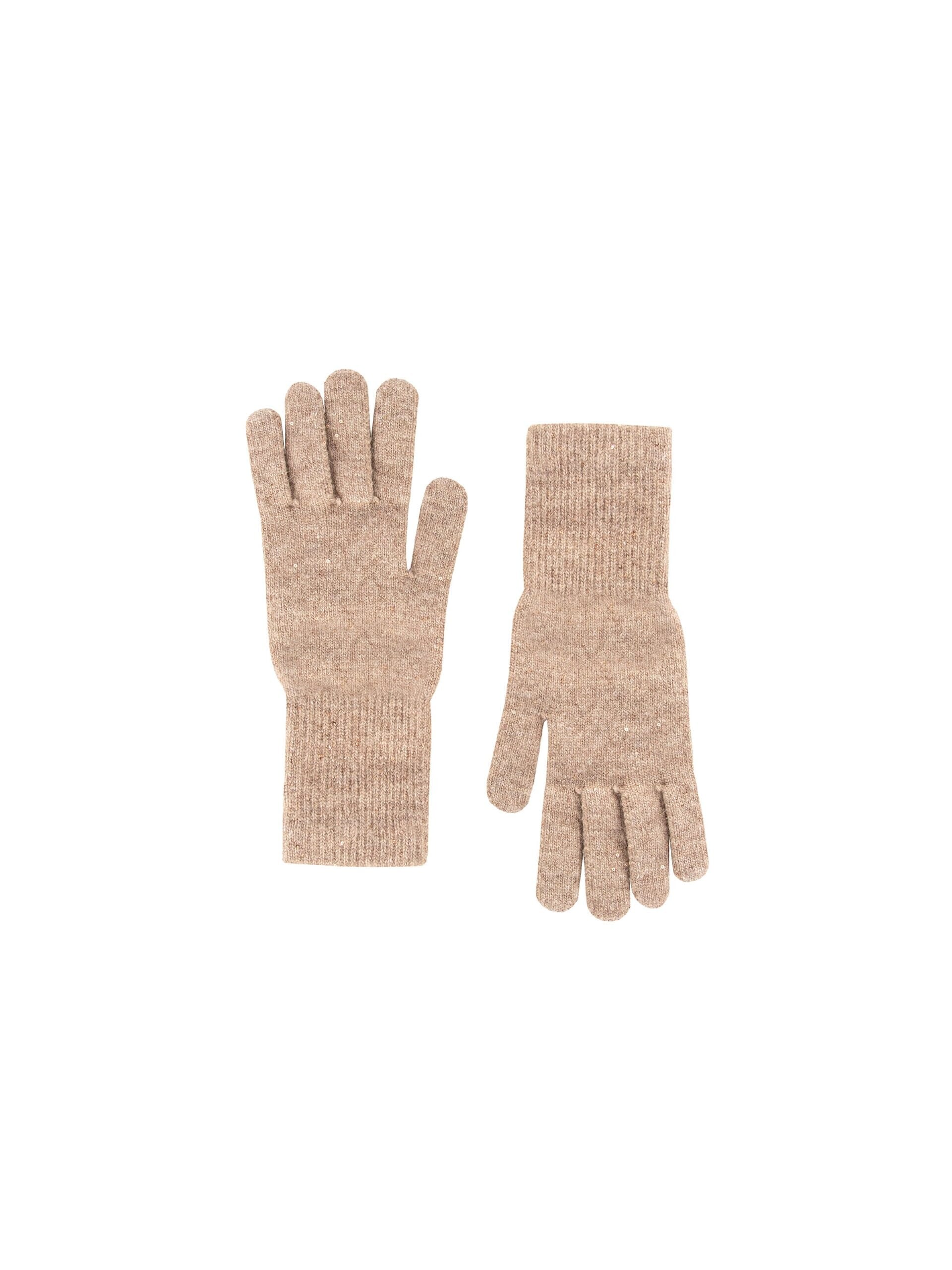 Gants en mélange de viscose et de laine avec micro-paillettes « Rinascimento »
