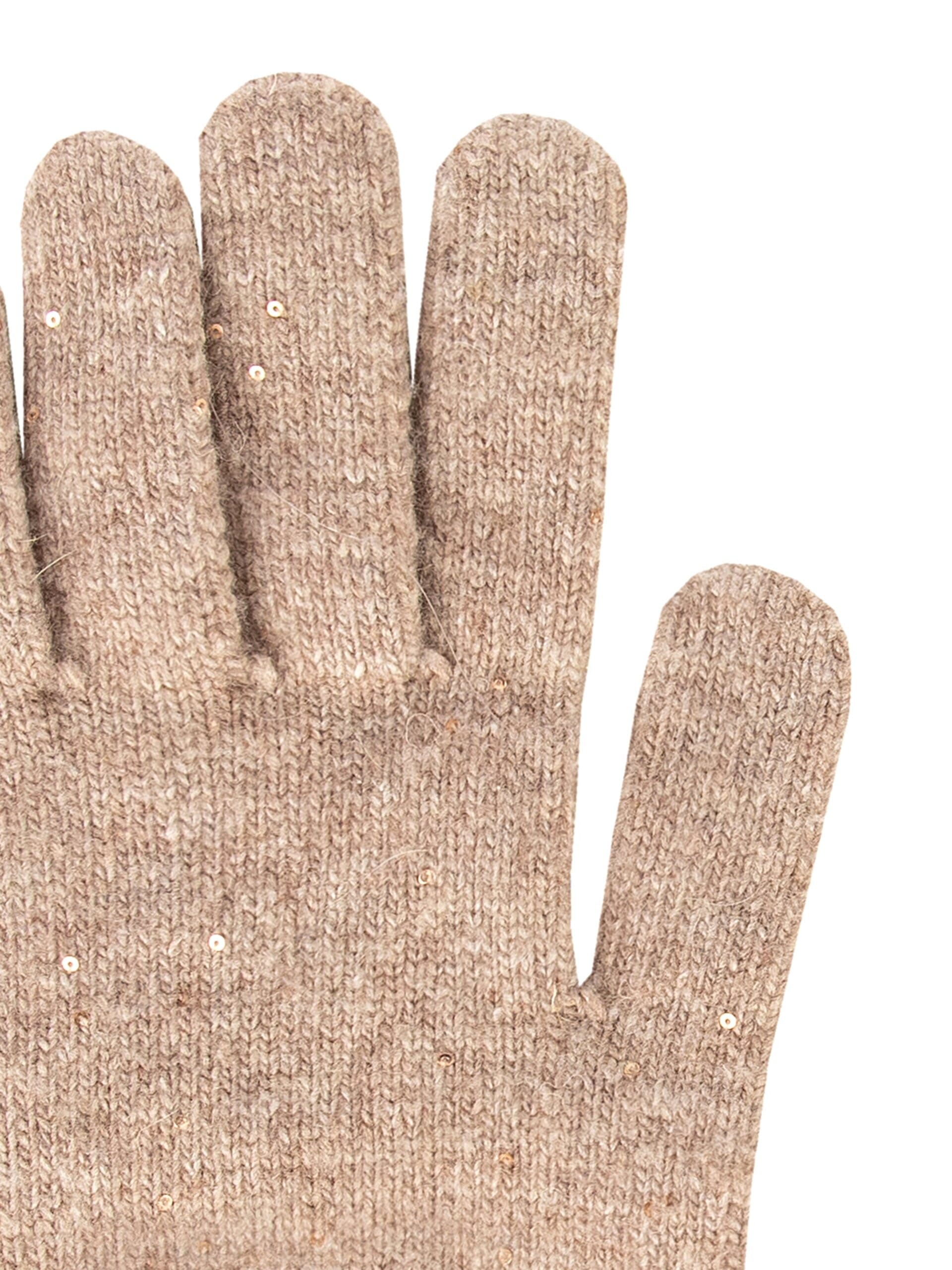 Gants en mélange de viscose et de laine avec micro-paillettes « Rinascimento »
