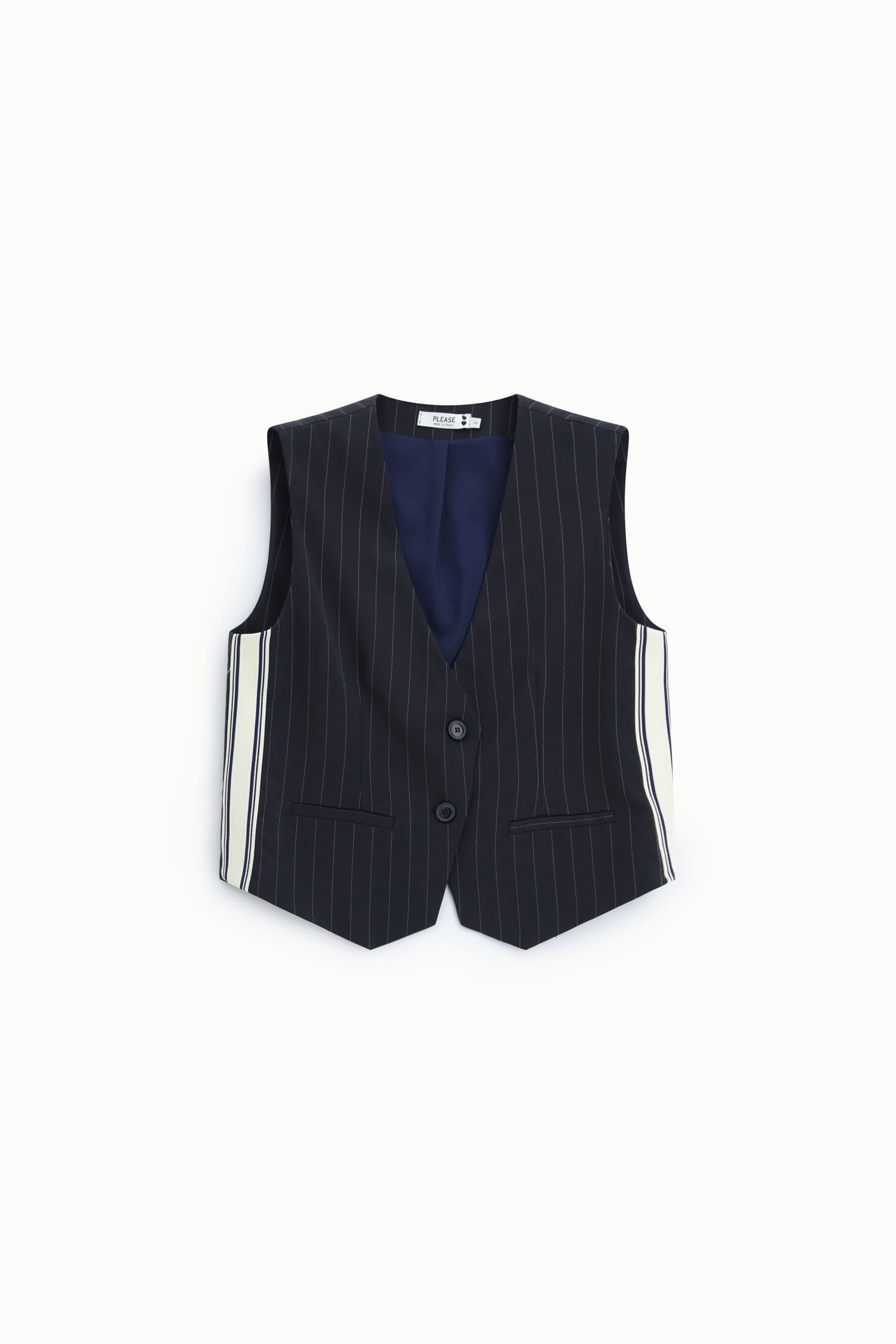 Gilet A Righe Con Chiusura A Due Bottoni Please