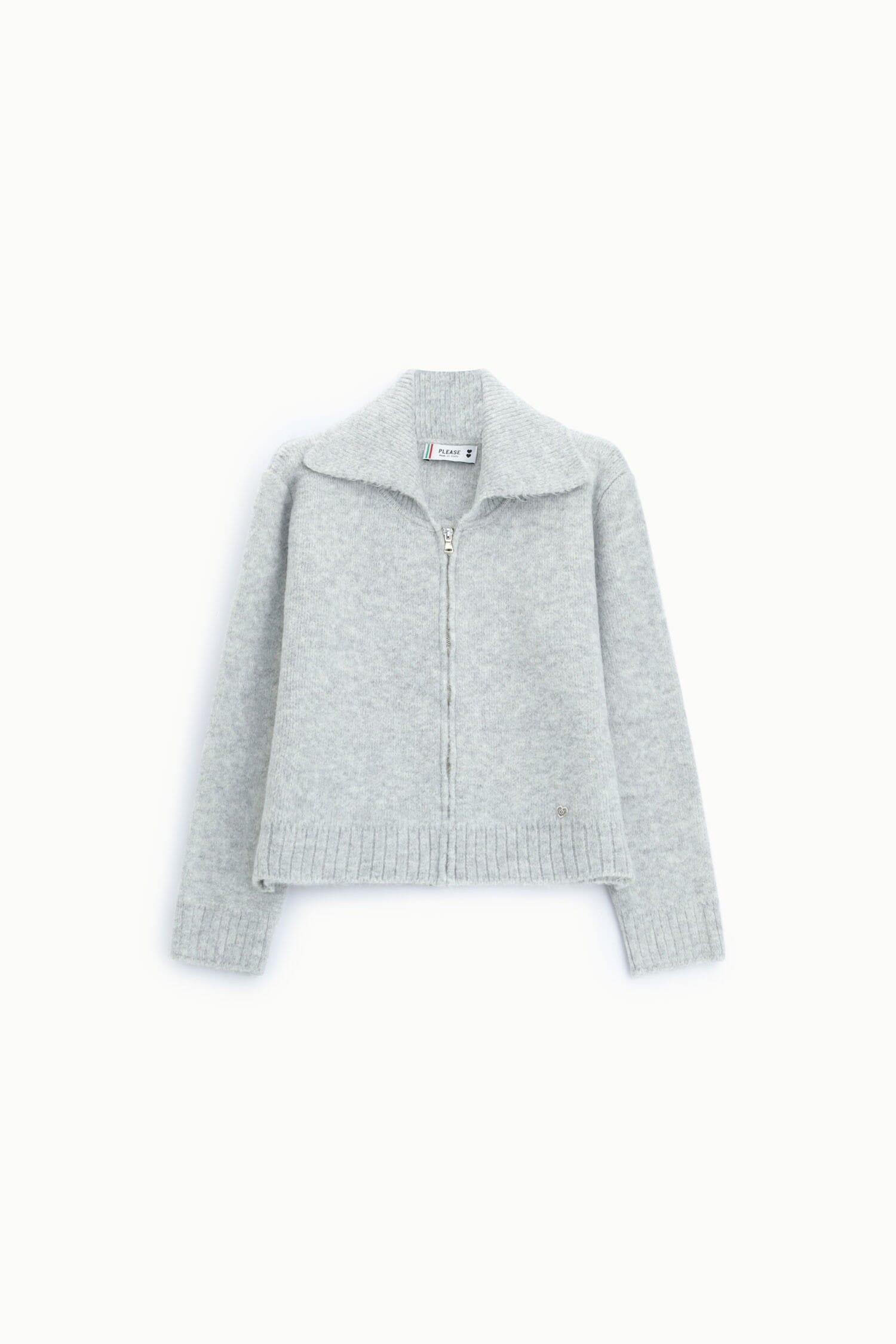 Cardigan Zip Con Collo Polo E Maniche Lunghe Please