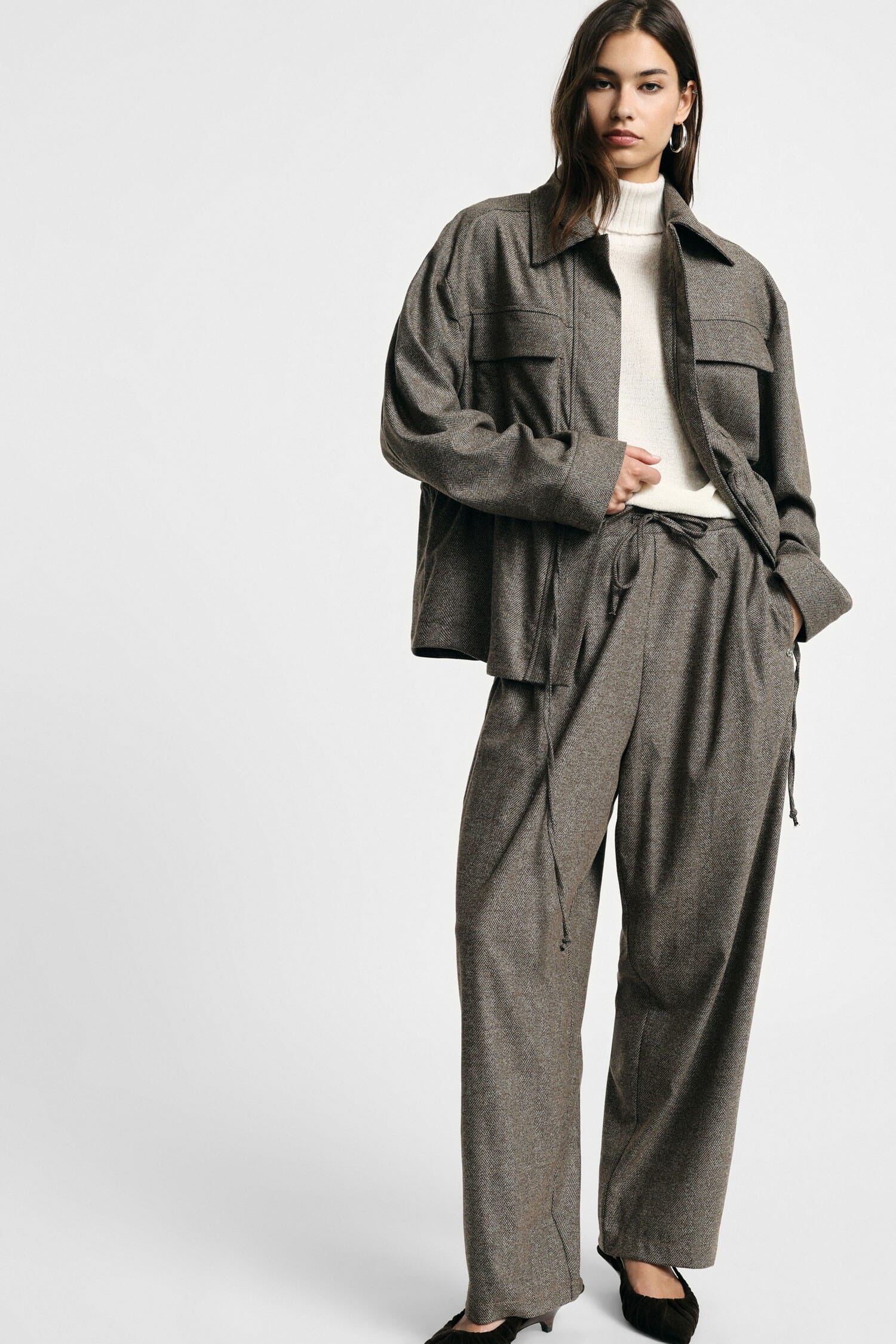 Pantaloni Palazzo Con Pinces E Cintura Regolabile Please