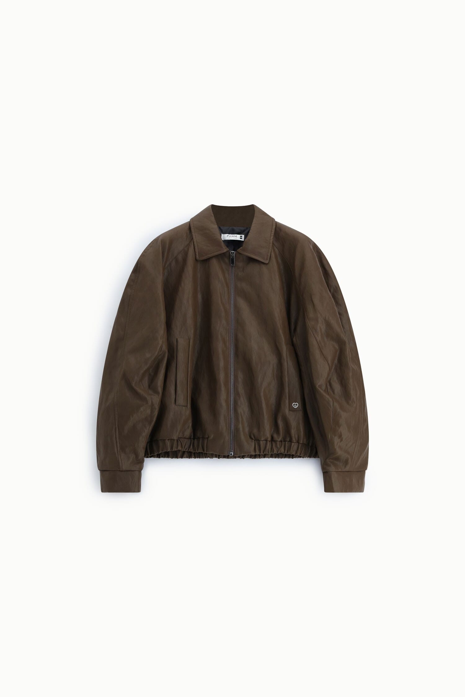Leather Jacket Regular-Fit Collo Classico Zip Please