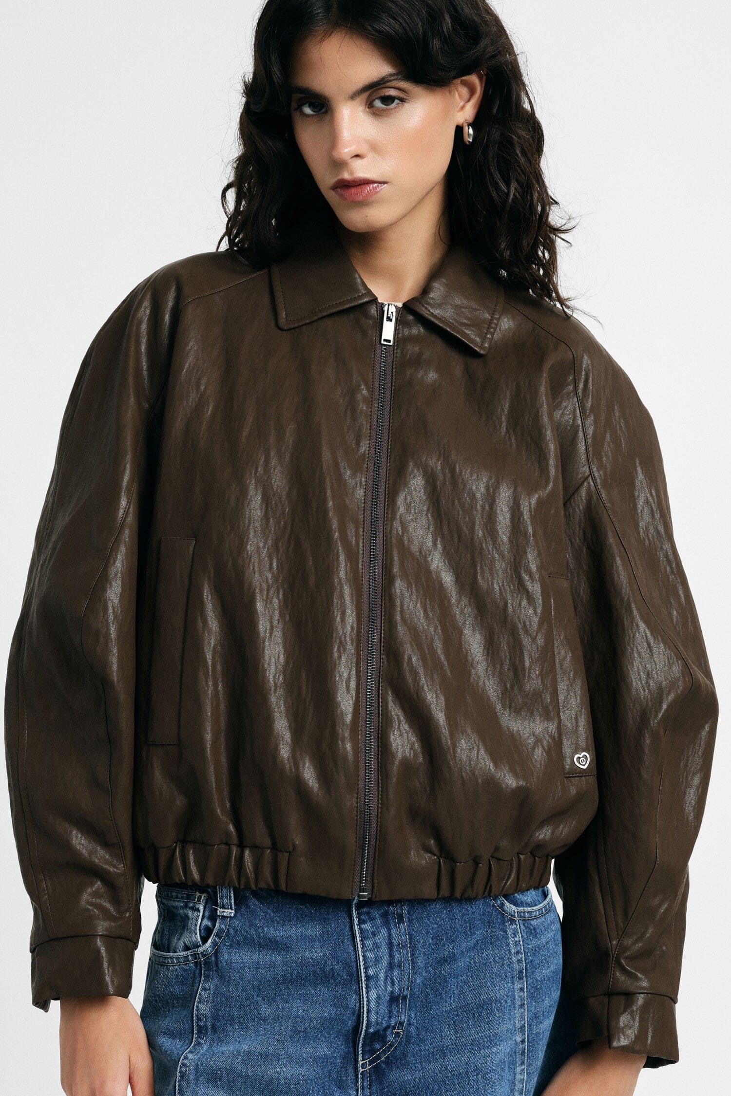 Leather Jacket Regular-Fit Collo Classico Zip Please