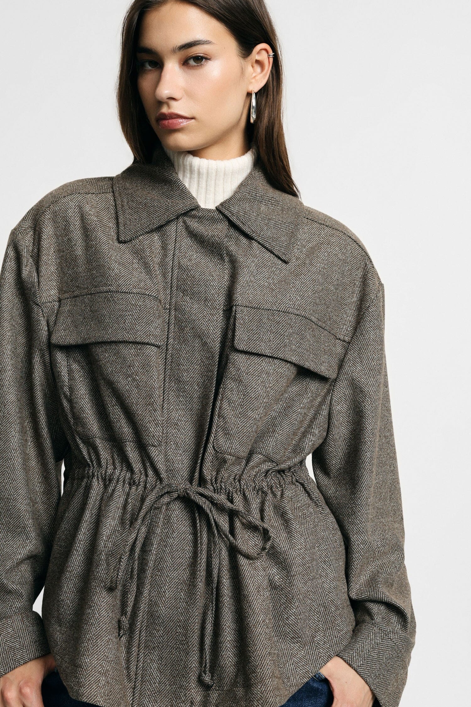 Giacca Camicia Con Zip E Tasche Frontali Please