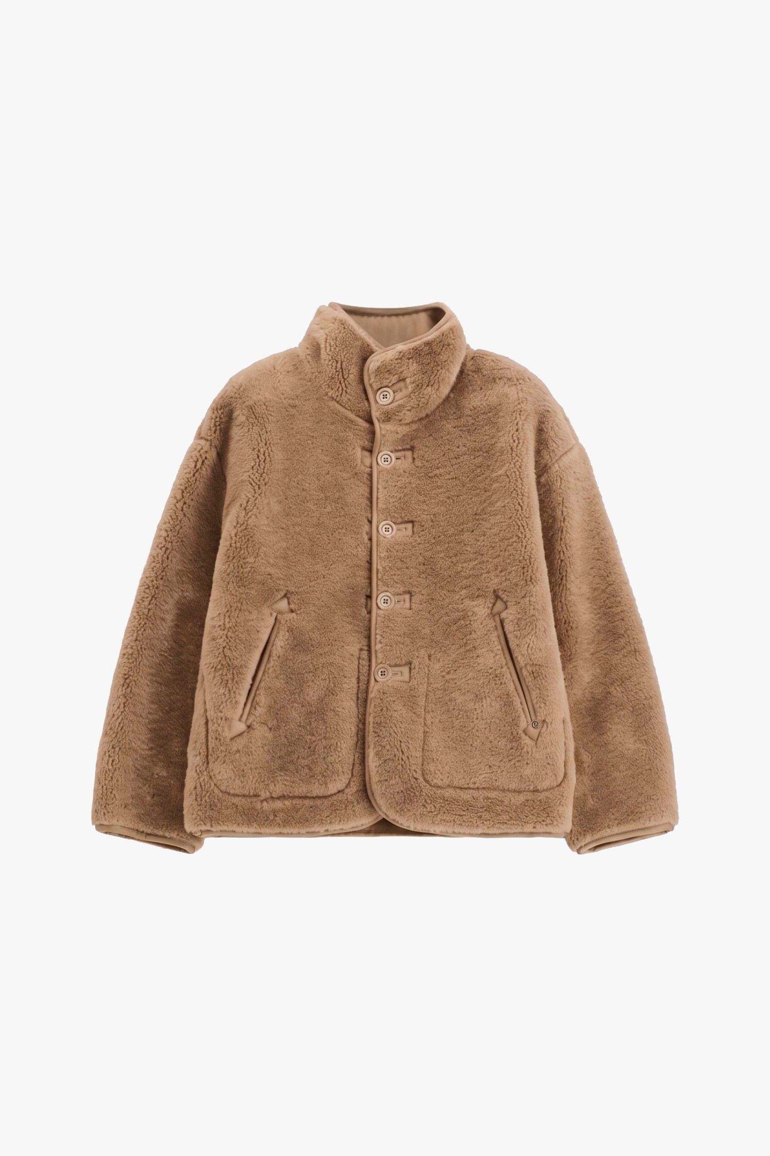 Eco-Fur Corta Con Bottoni E Tasche Laterali Please