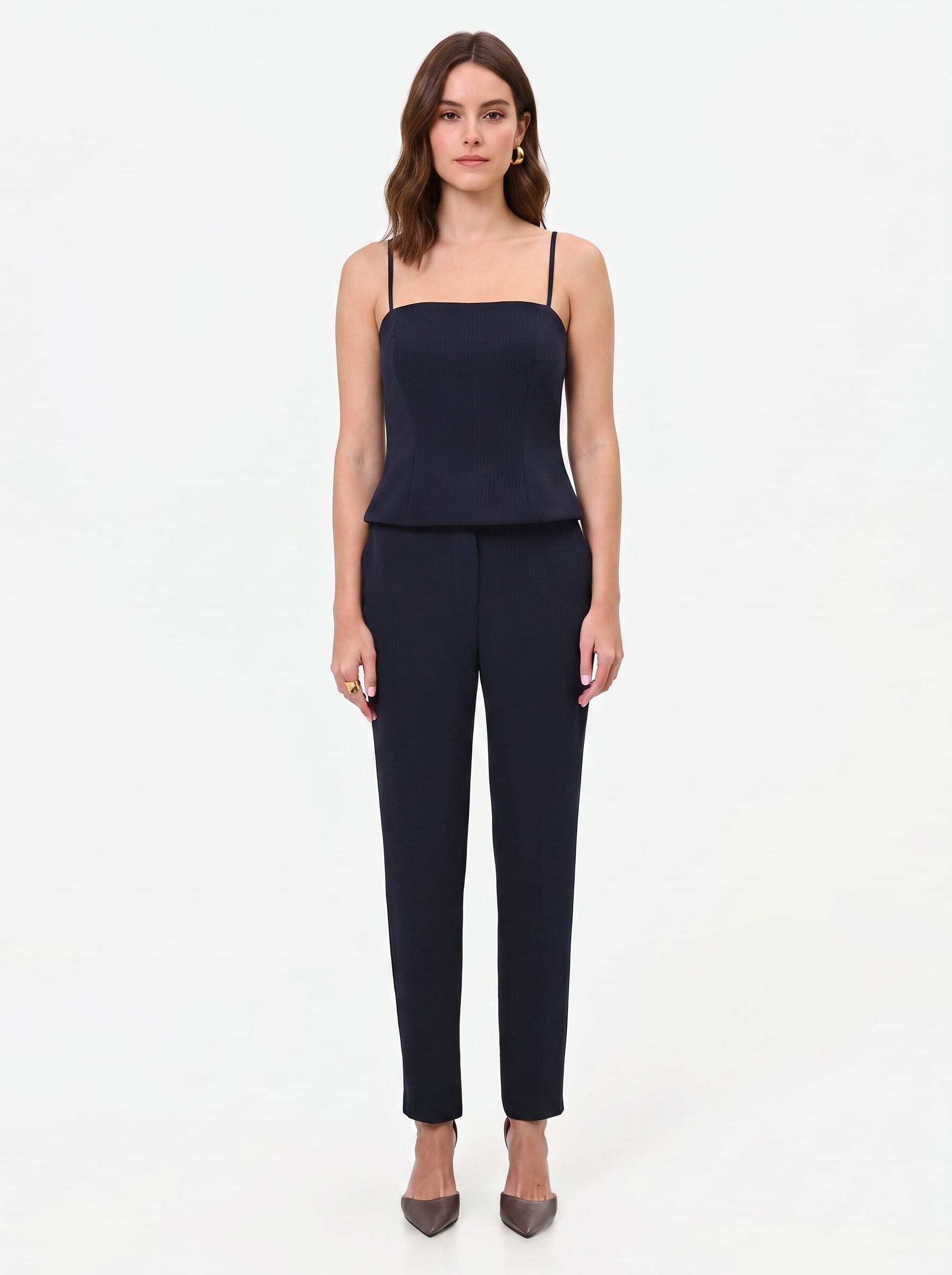 Rinascimento Crepe Pinstriped Bustier Top