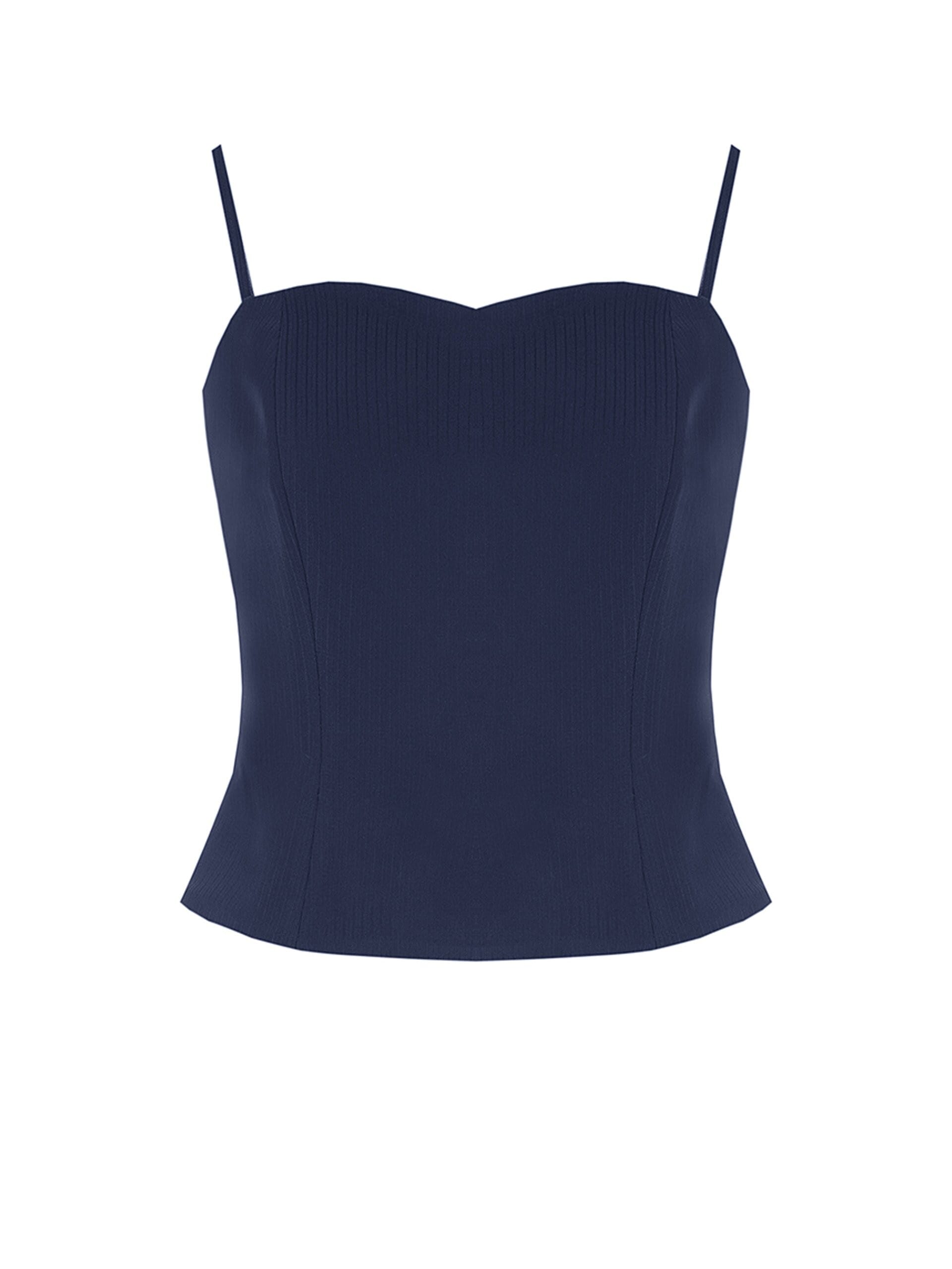 Rinascimento Crepe Pinstriped Bustier Top