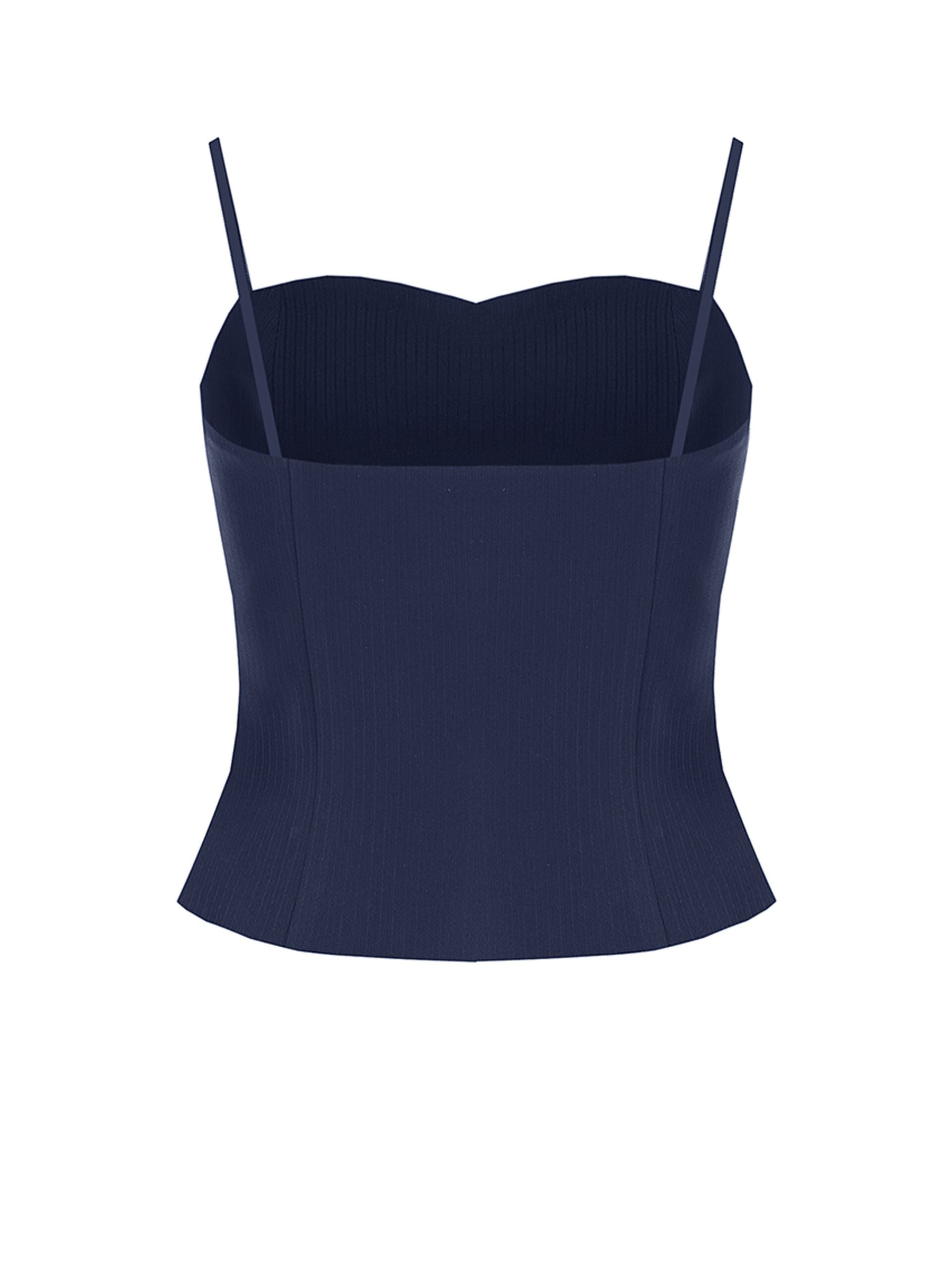 Rinascimento Crepe Pinstriped Bustier Top
