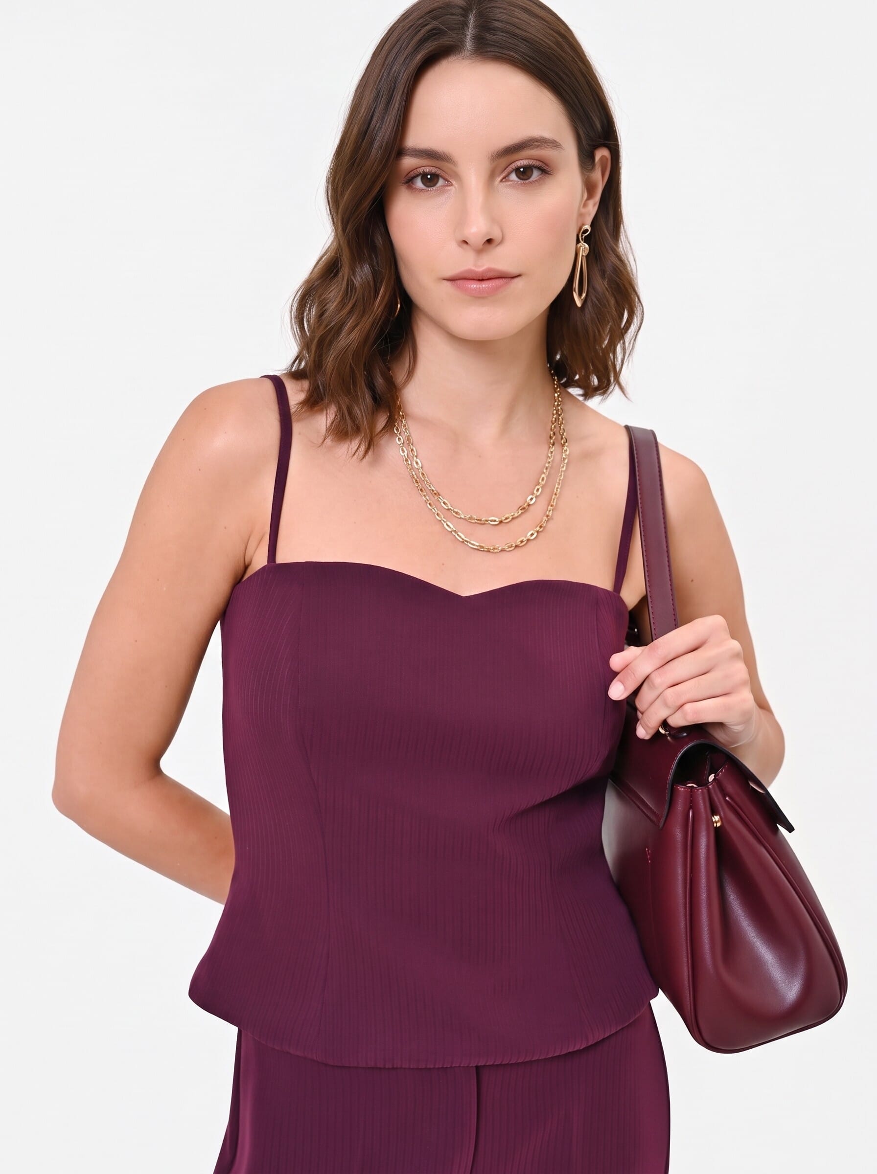 Rinascimento Crepe Pinstriped Bustier Top