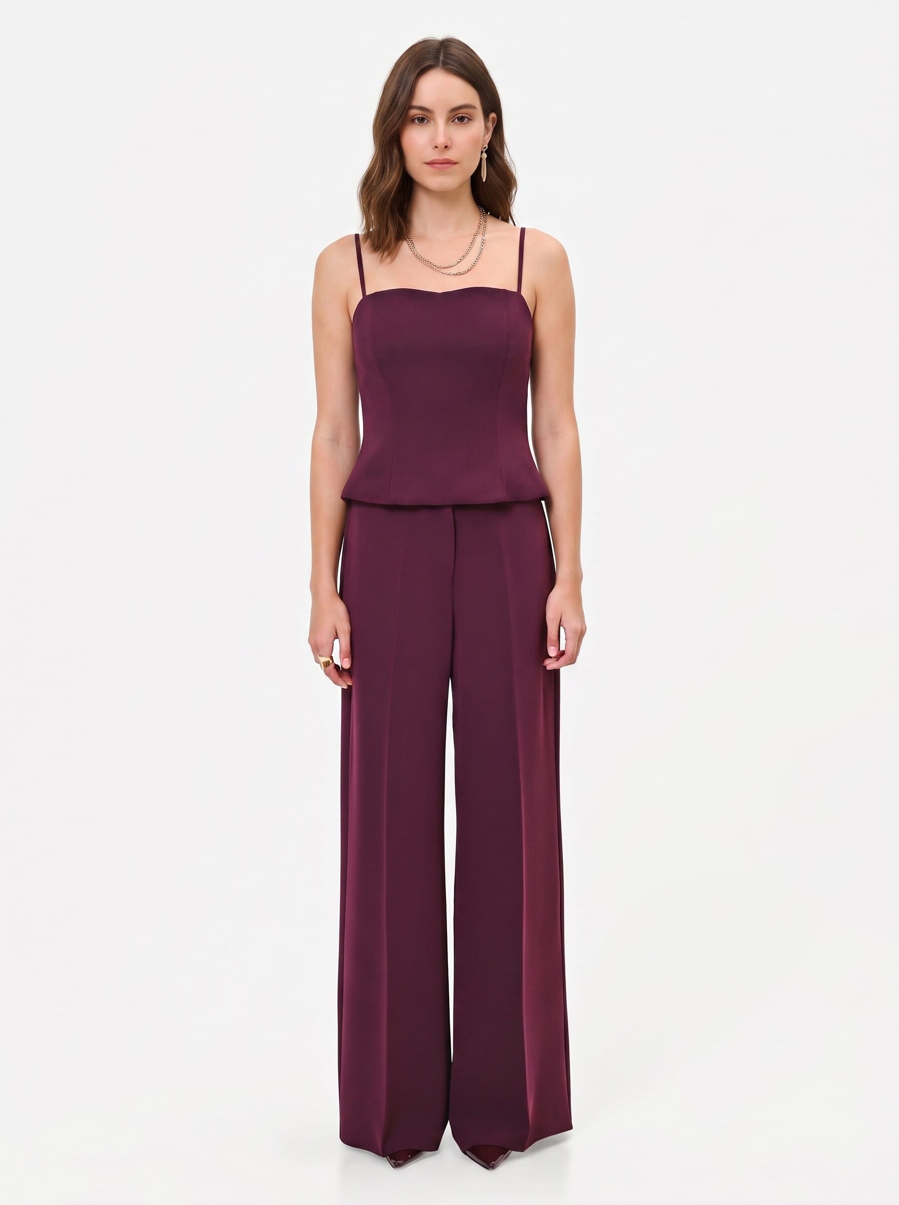 Rinascimento Crepe Pinstriped Bustier Top