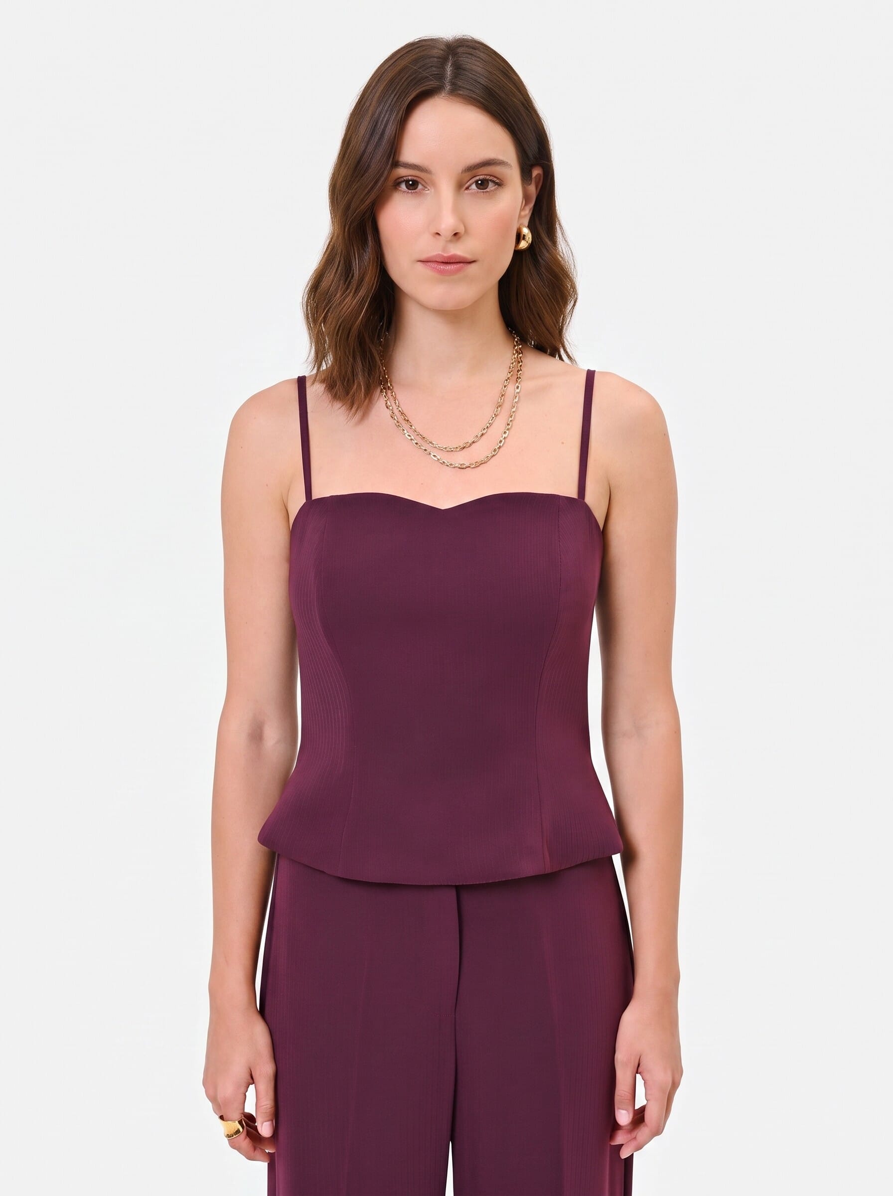 Rinascimento Crepe Pinstriped Bustier Top