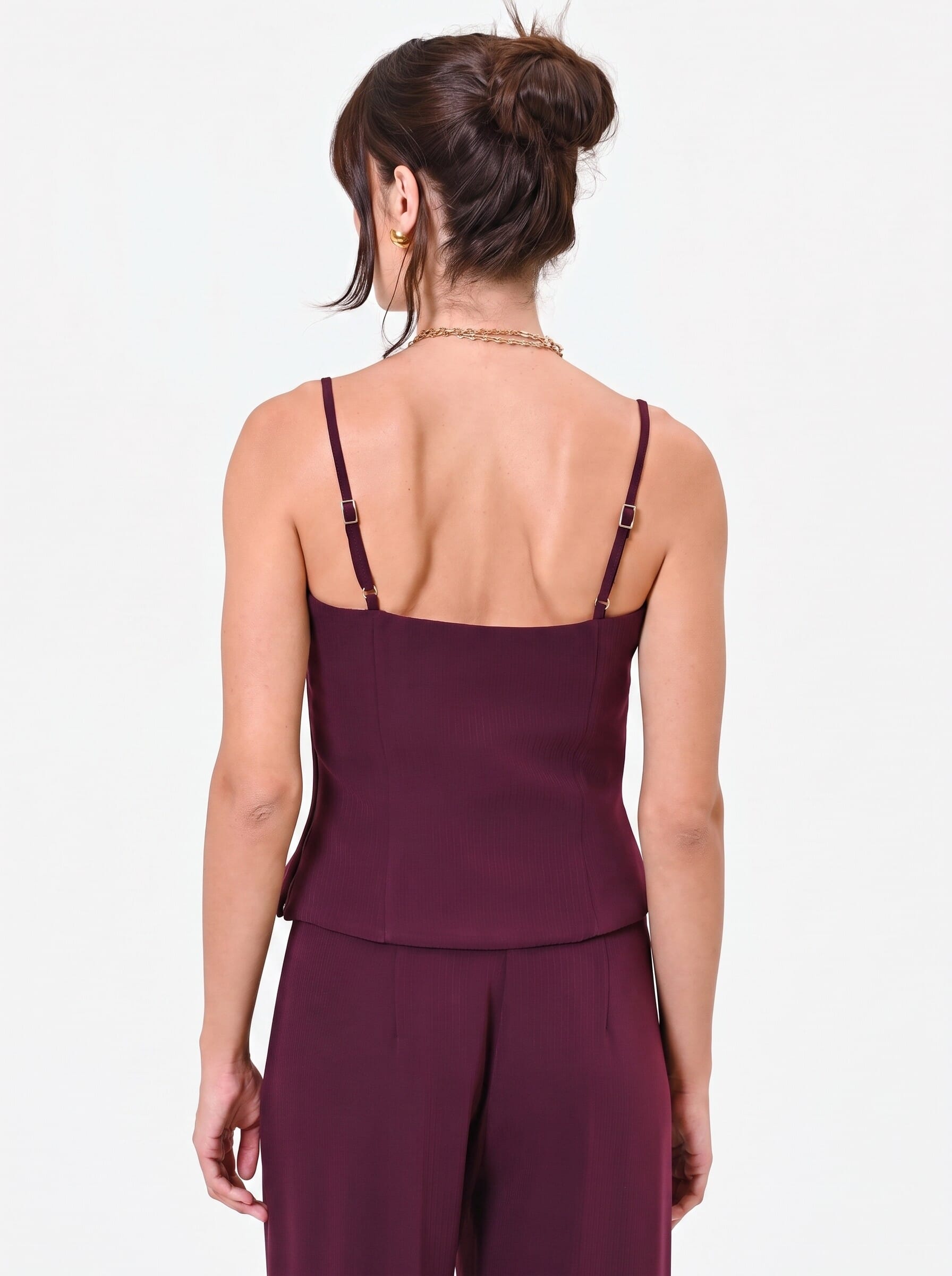 Rinascimento Crepe Pinstriped Bustier Top