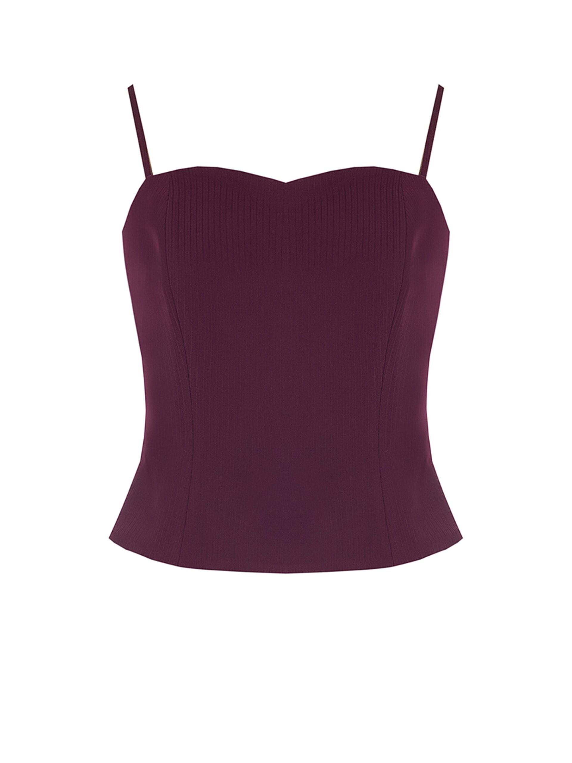 Rinascimento Crepe Pinstriped Bustier Top