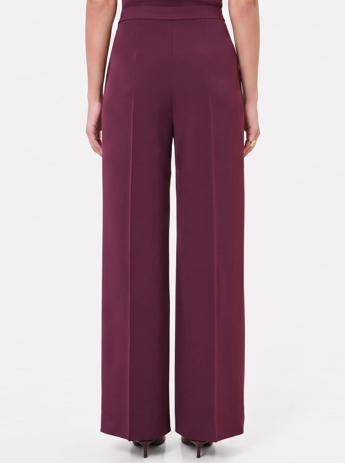 Pantaloni Studio Palazzo Gessati In Crepe Rinascimento