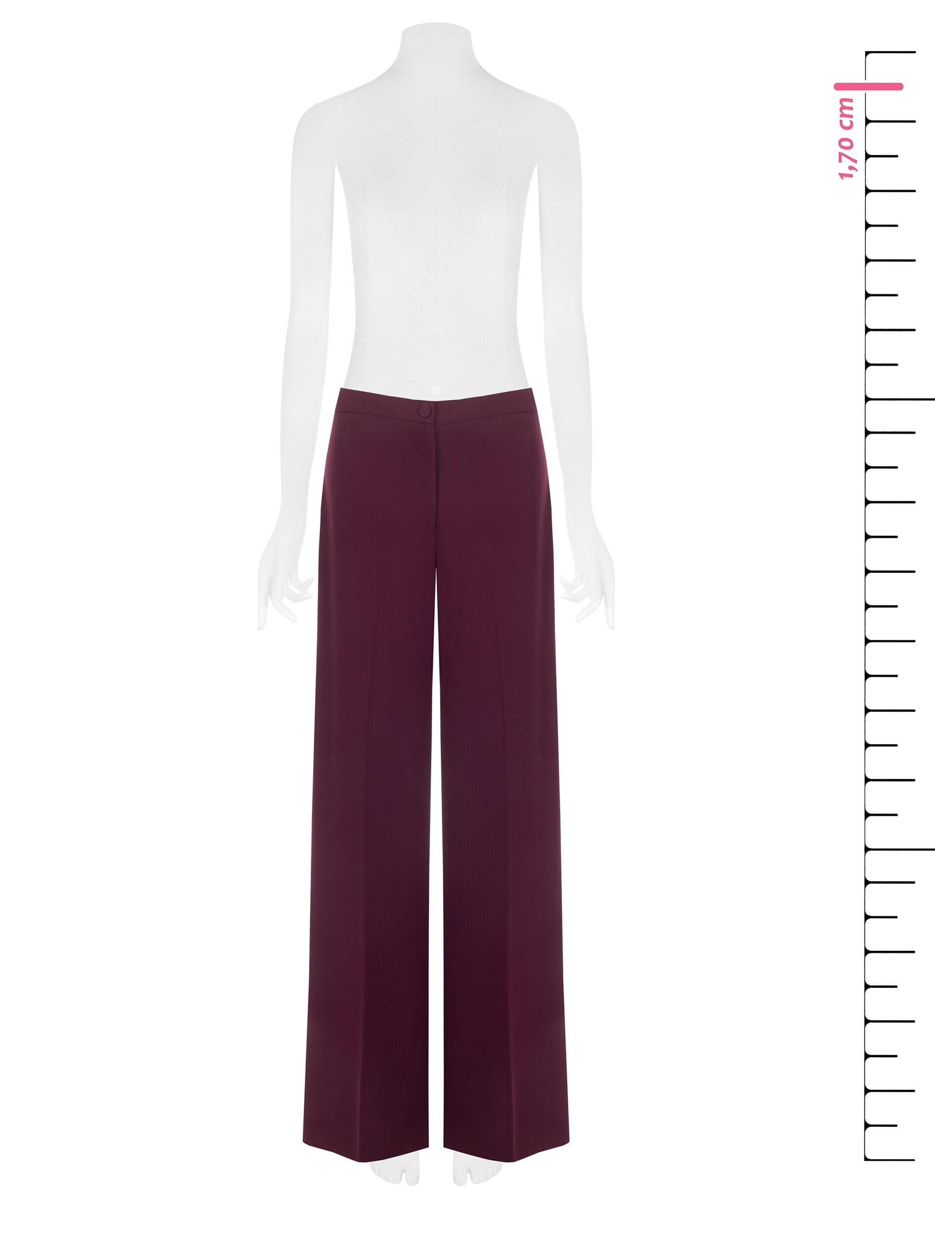 Pantaloni Studio Palazzo Gessati In Crepe Rinascimento
