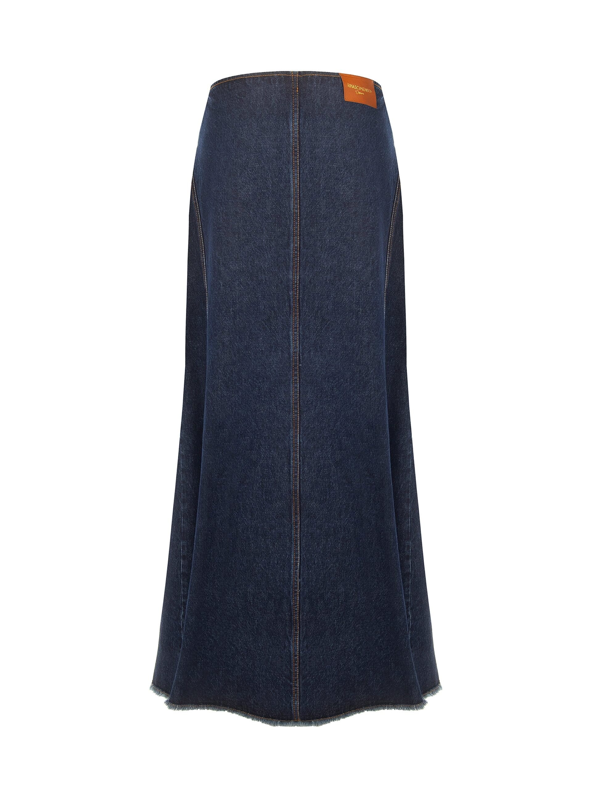 Gonna Lunga In Denim Lavaggio Zero Con Spacco Frontale Rinascimento
