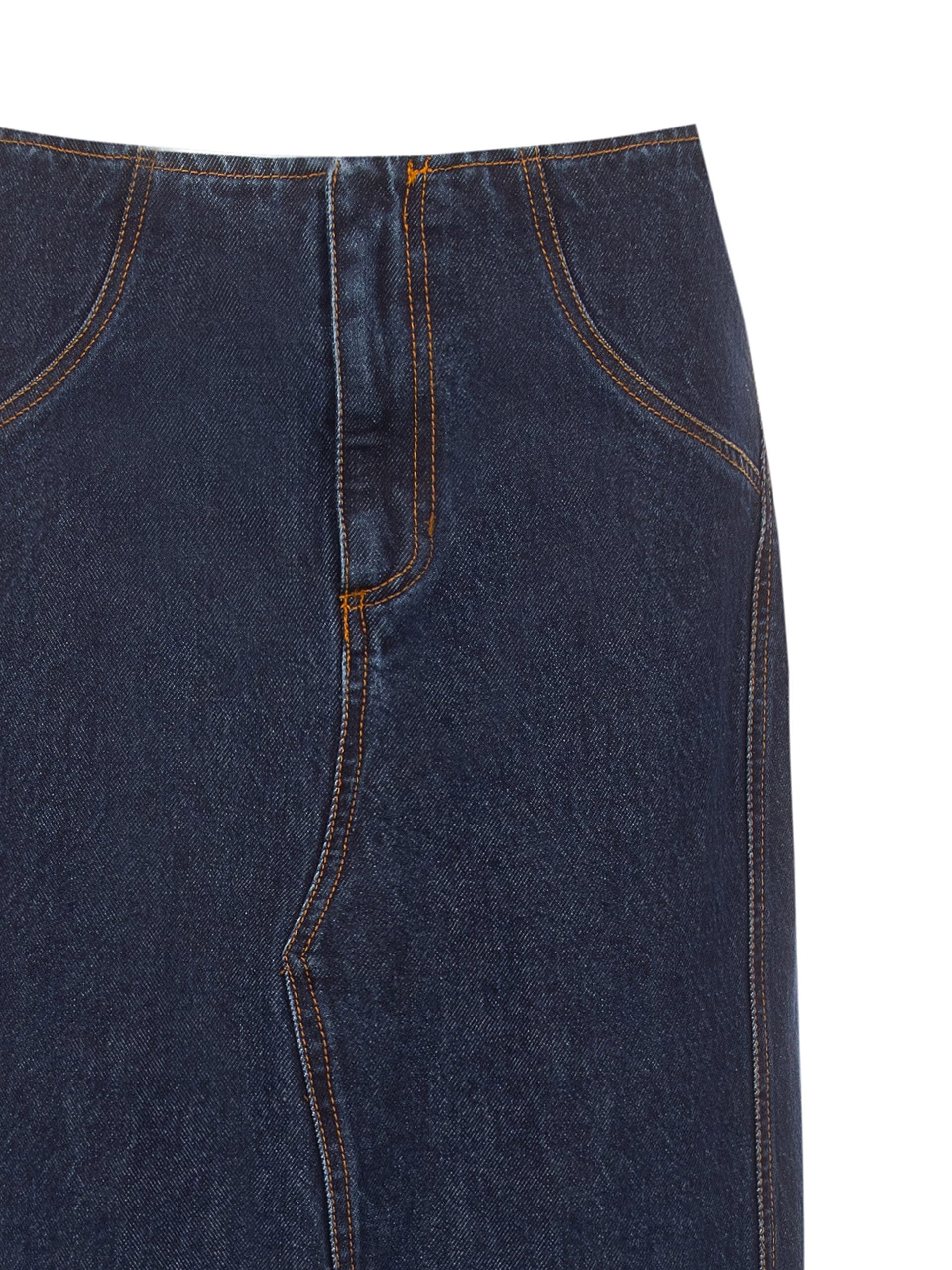 Gonna Lunga In Denim Lavaggio Zero Con Spacco Frontale Rinascimento