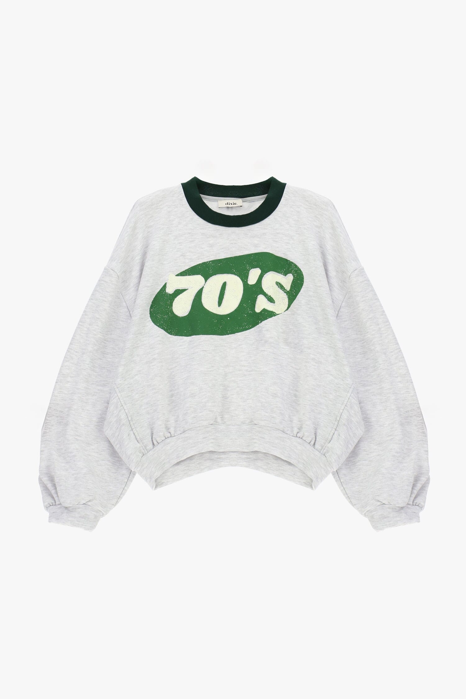 Sweat à col rond avec imprimé années 70 et ourlet asymétrique Dixie