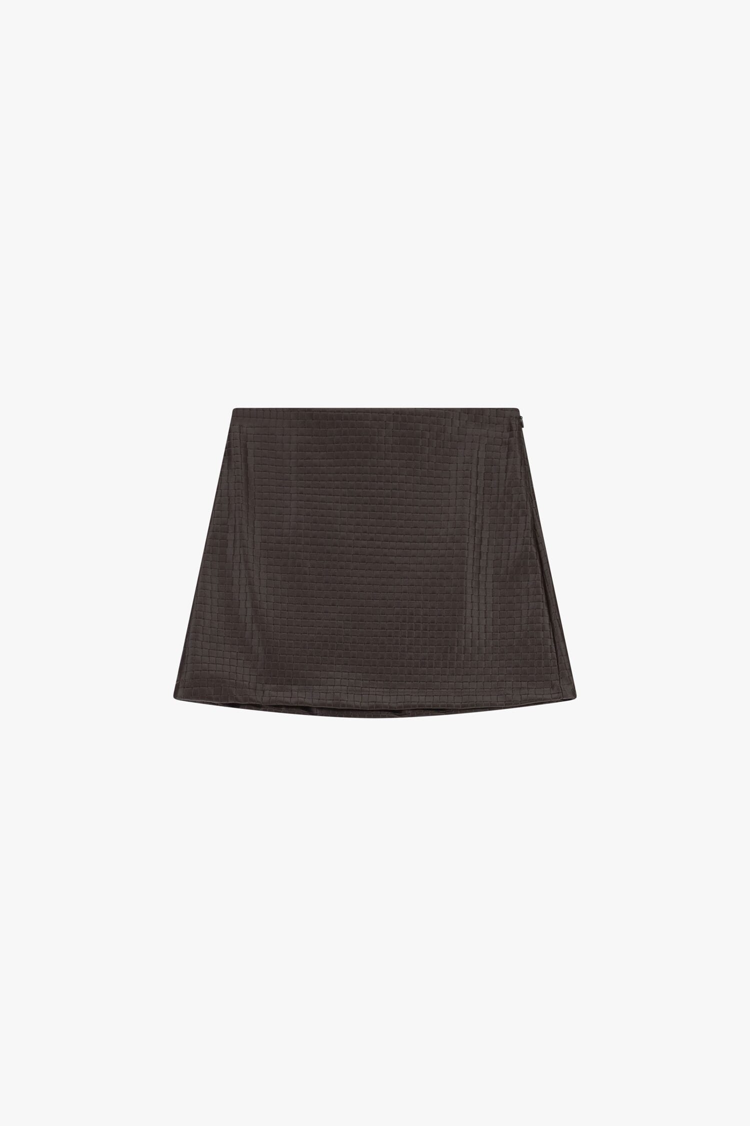 Dixie Short Flared Skirt with Check Pattern