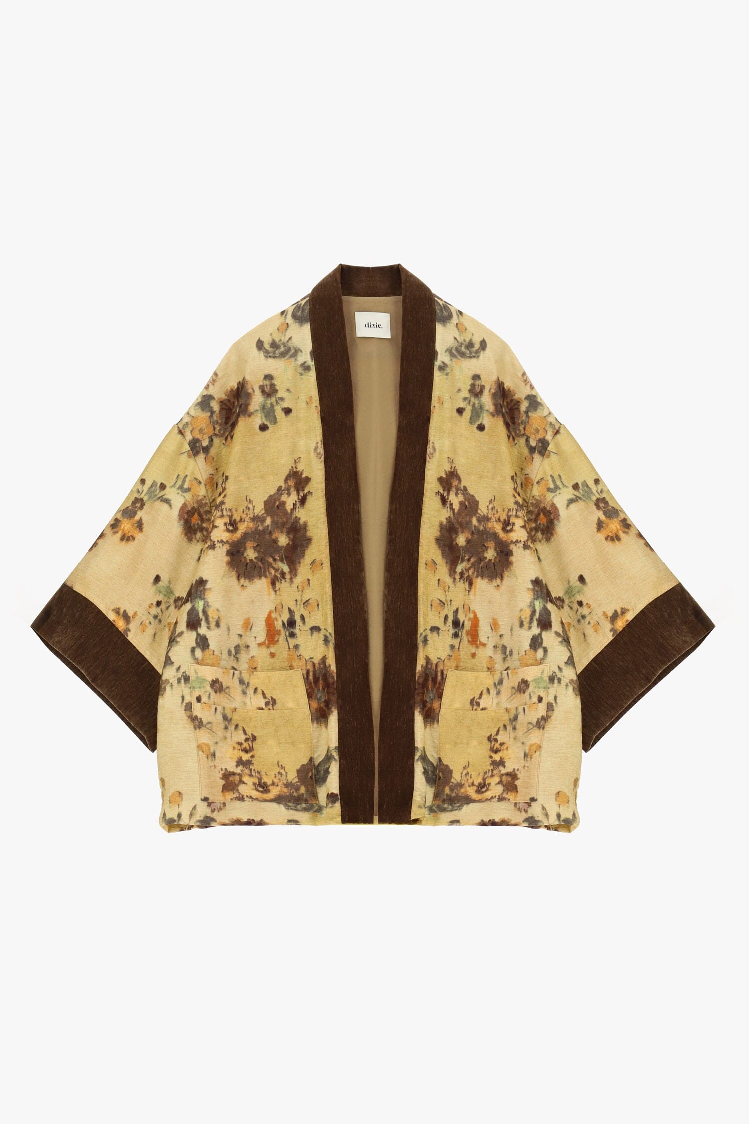 Dixie Short Floral Print Coat with Contrasting Trim